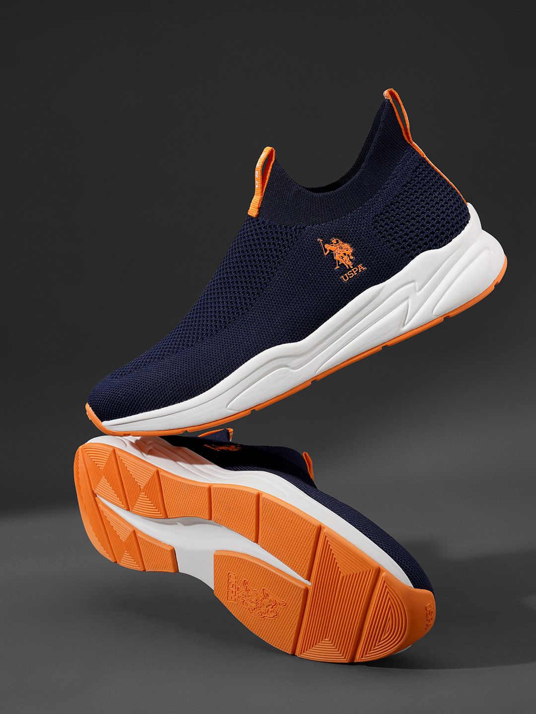 U.S. Polo Assn. Men Navy Blue Textile Walking Shoes