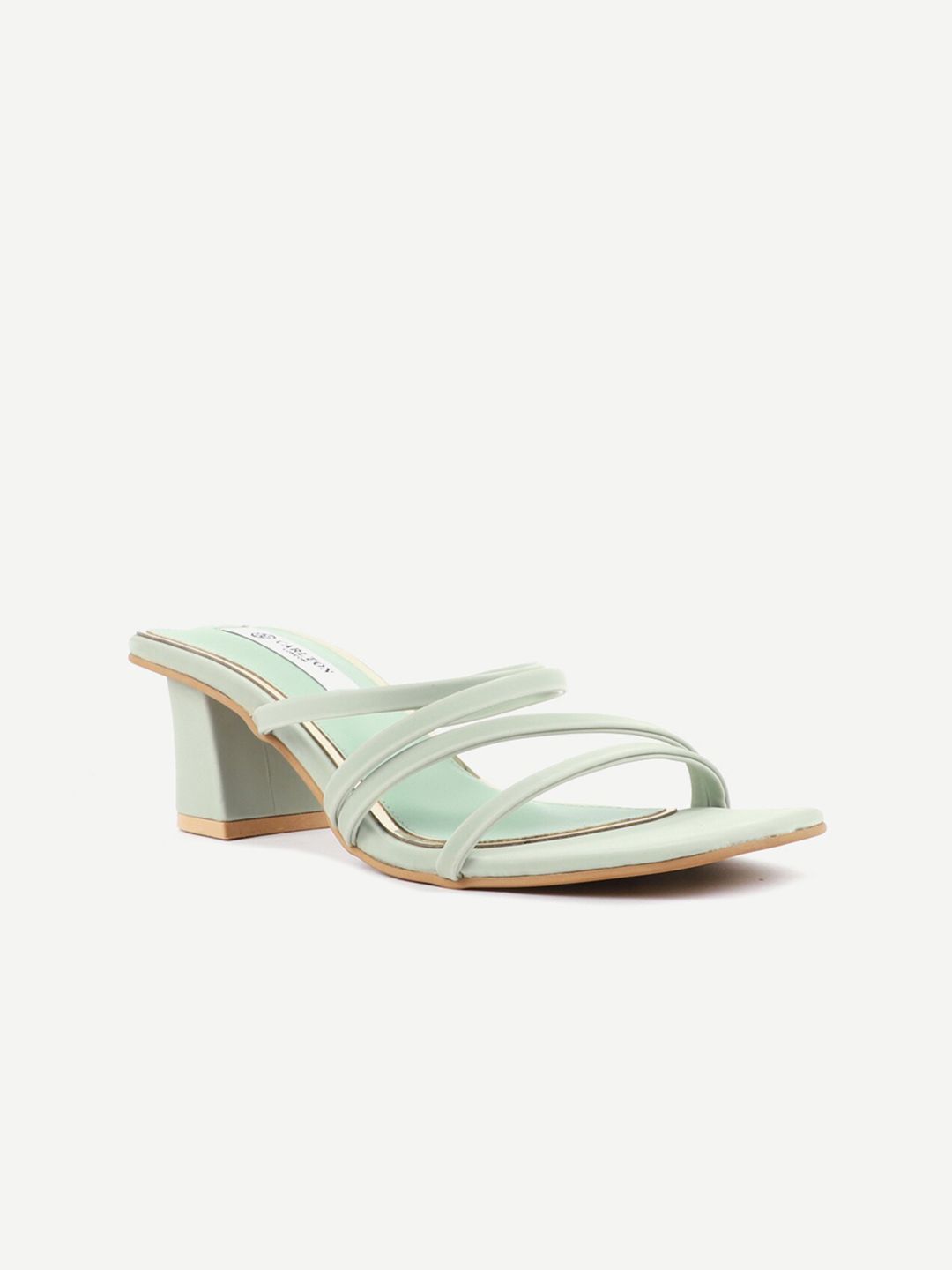 Carlton London Sea Green Embellished Block Sandals Price in India