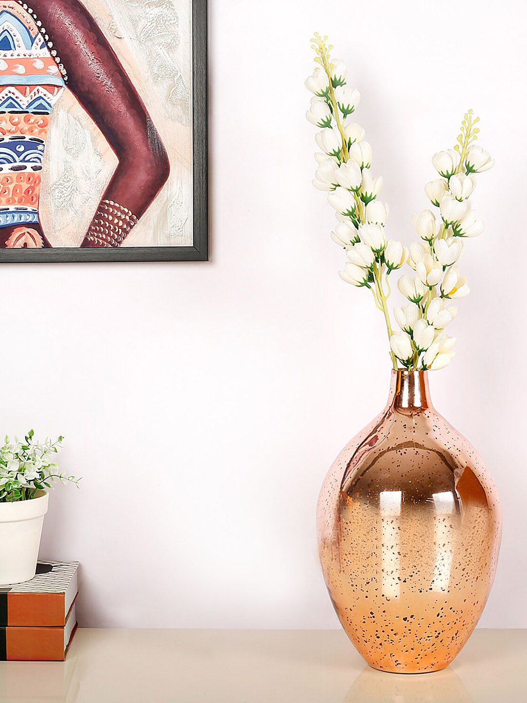 HomeTown Pink Textured Glass Vases Price in India