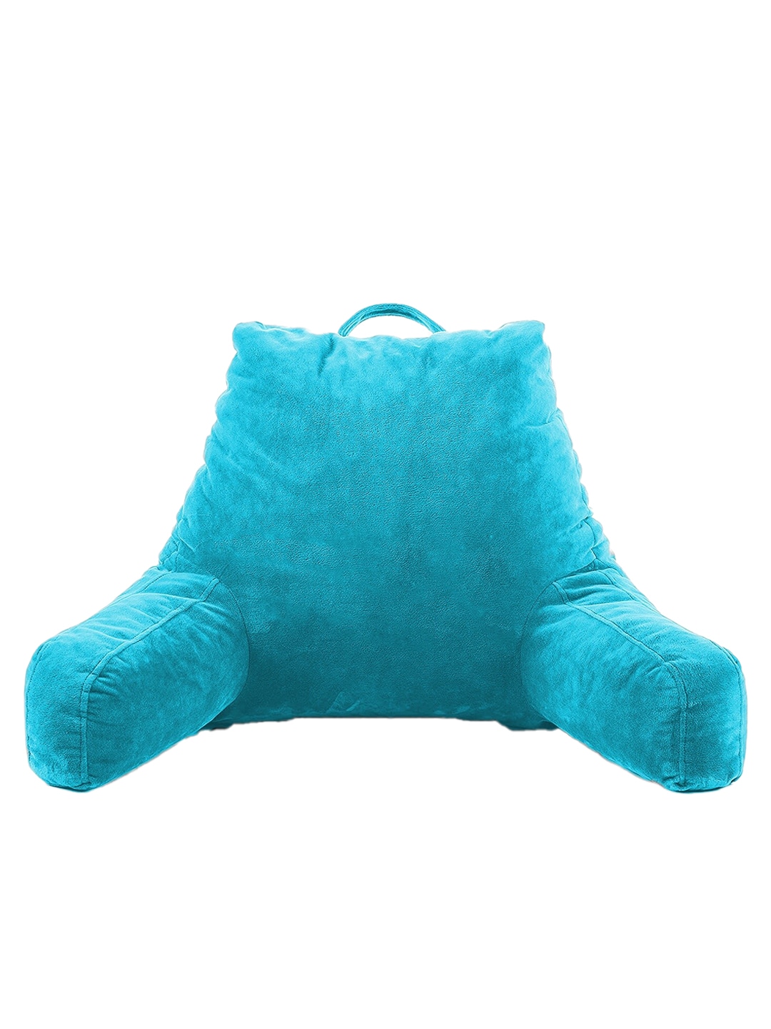Pum Pum Turquoise Blue Solid Back Rest Reading Pillow with Hand Support Price in India
