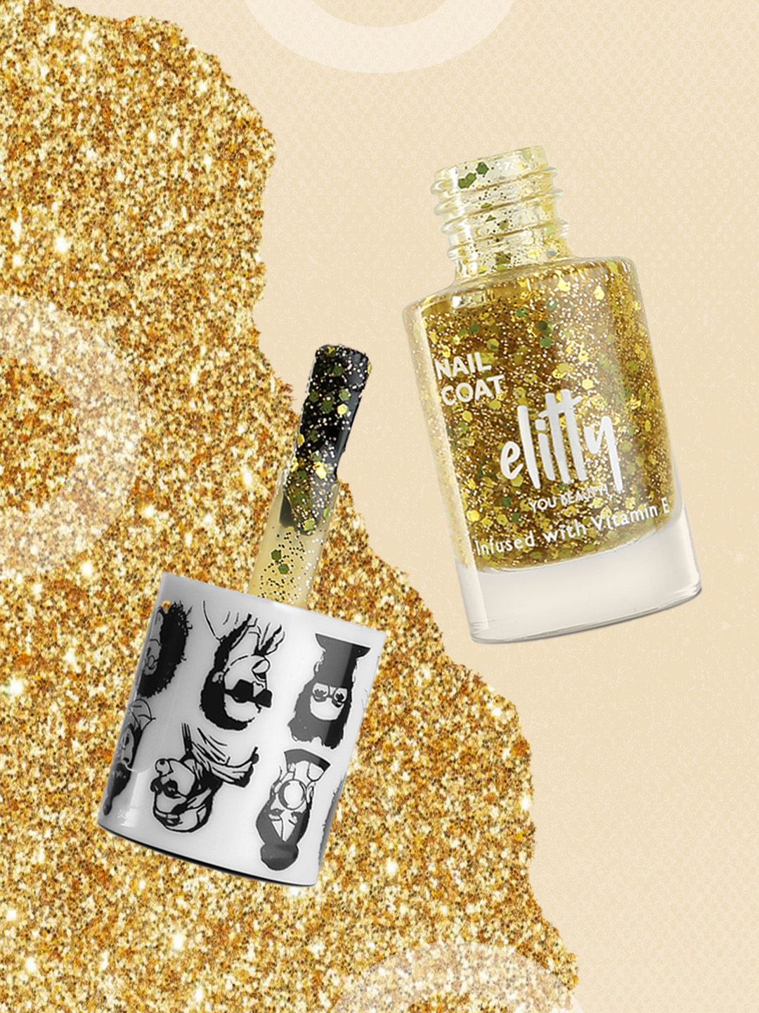 Elitty Mad Over Nails Shimmer Nail Polish with Witch Hazel 6 ml - Golden Hour