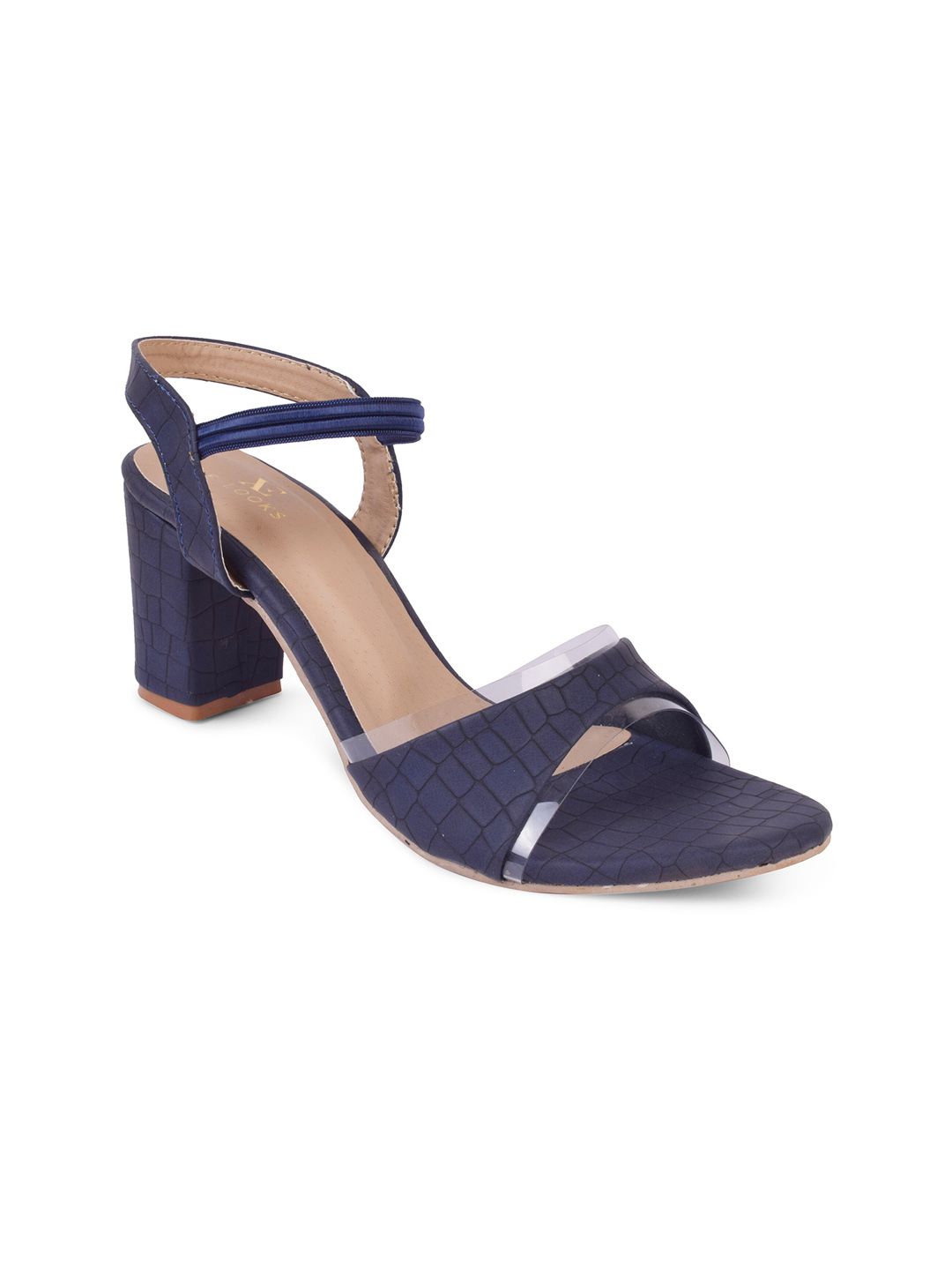 XE LOOKS Navy Blue Block Pumps with Buckles Price in India