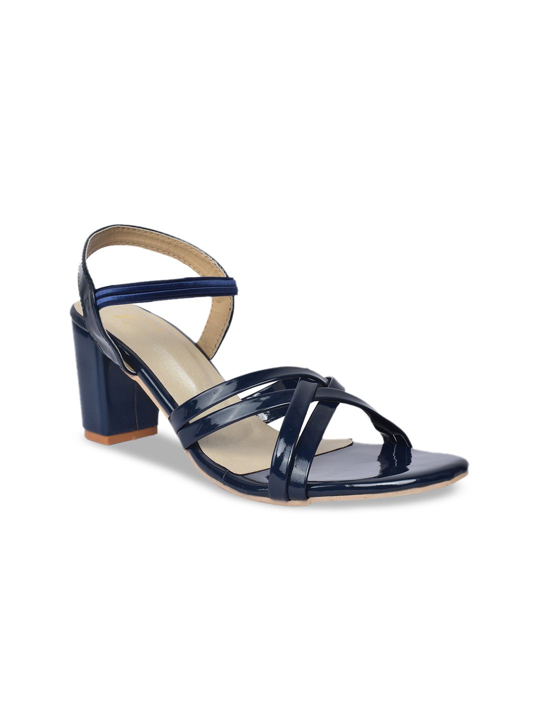 XE LOOKS Navy Blue Block Pumps with Bows Price in India