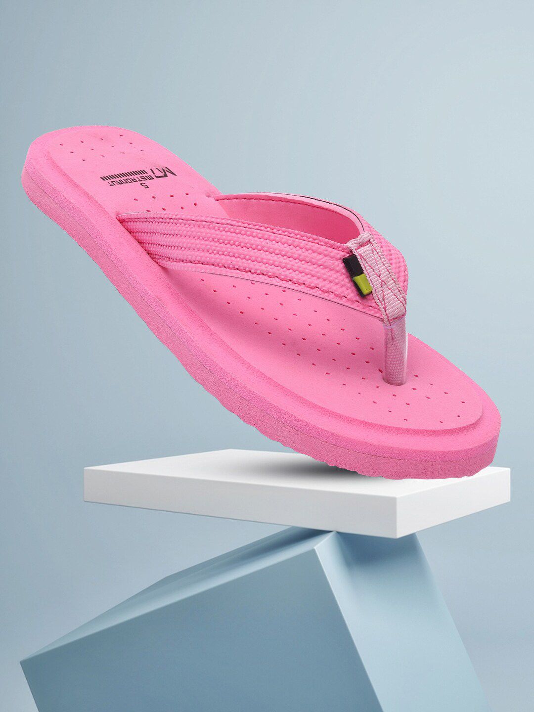 M7 by Metronaut Women Pink Rubber Thong Flip-Flops Price in India