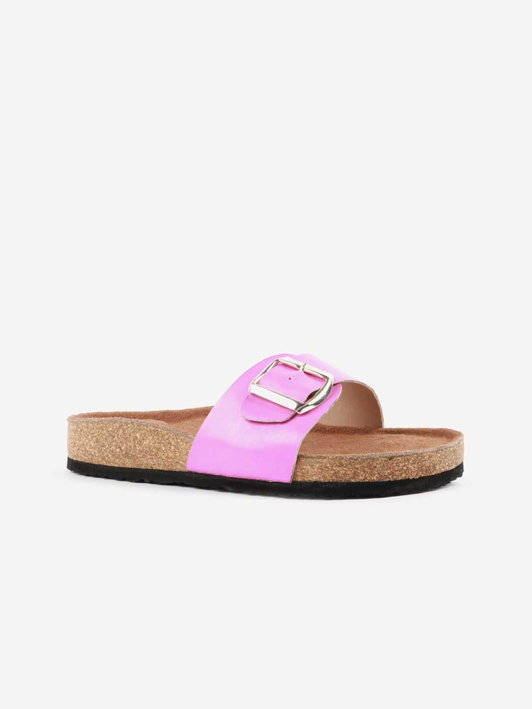 Carlton London Women Pink Open Toe Flats with Buckles Price in India