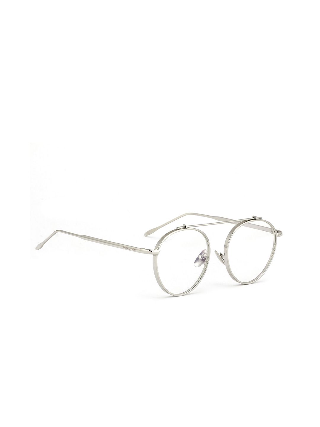 ROYAL SON Unisex Silver-Toned Full Rim Round Frames Price in India