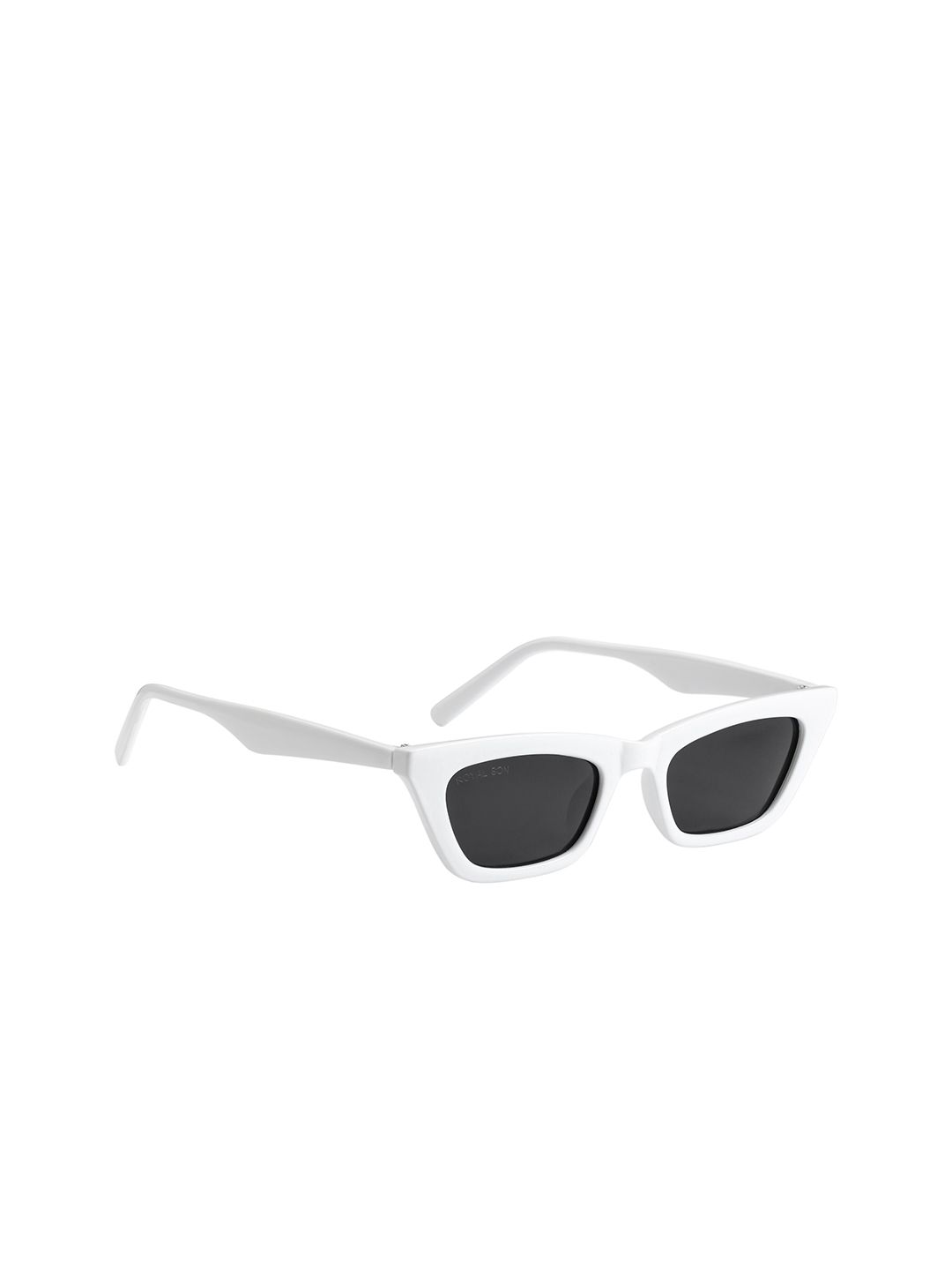 ROYAL SON Women Black Lens & White Cateye Sunglasses with Polarised Lens Price in India