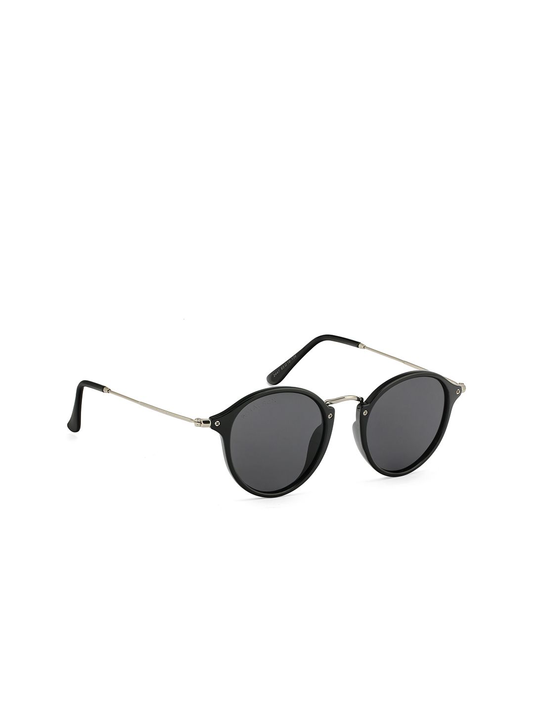 ROYAL SON Unisex Black Lens & Black Round Sunglasses with UV Protected Lens Price in India