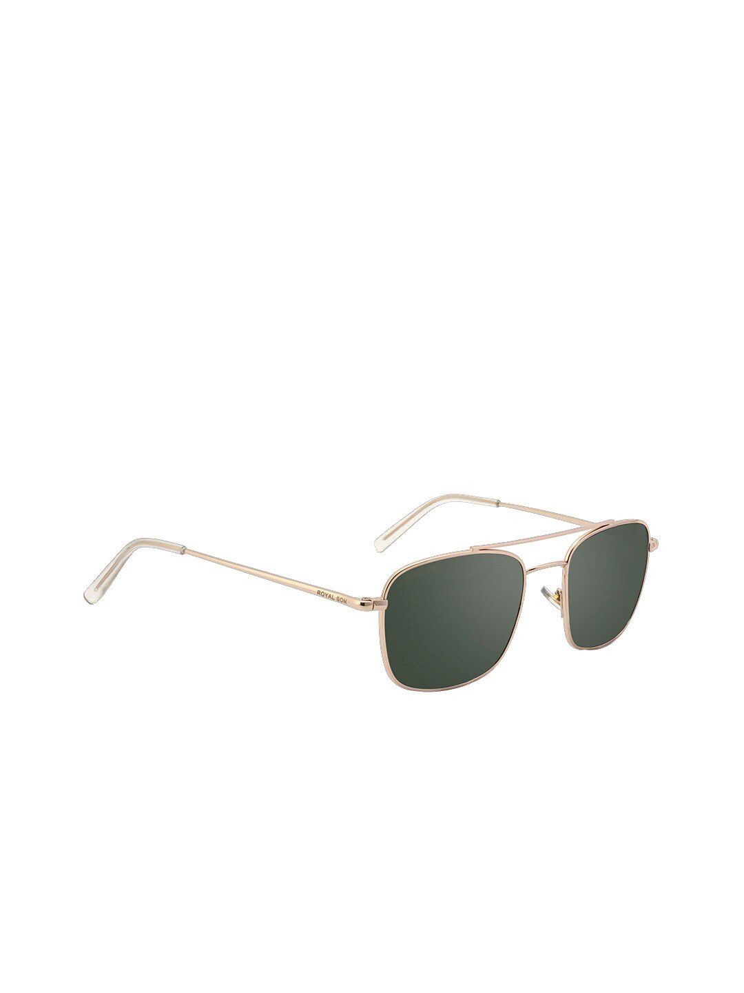 ROYAL SON Unisex Green Lens & Silver-Toned Square Sunglasses with UV Protected Lens Price in India