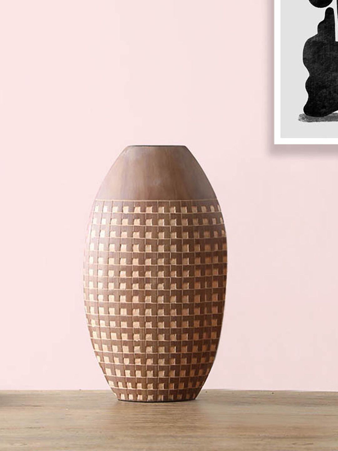 HomeTown  Brown Textured Polyresin Vases Price in India
