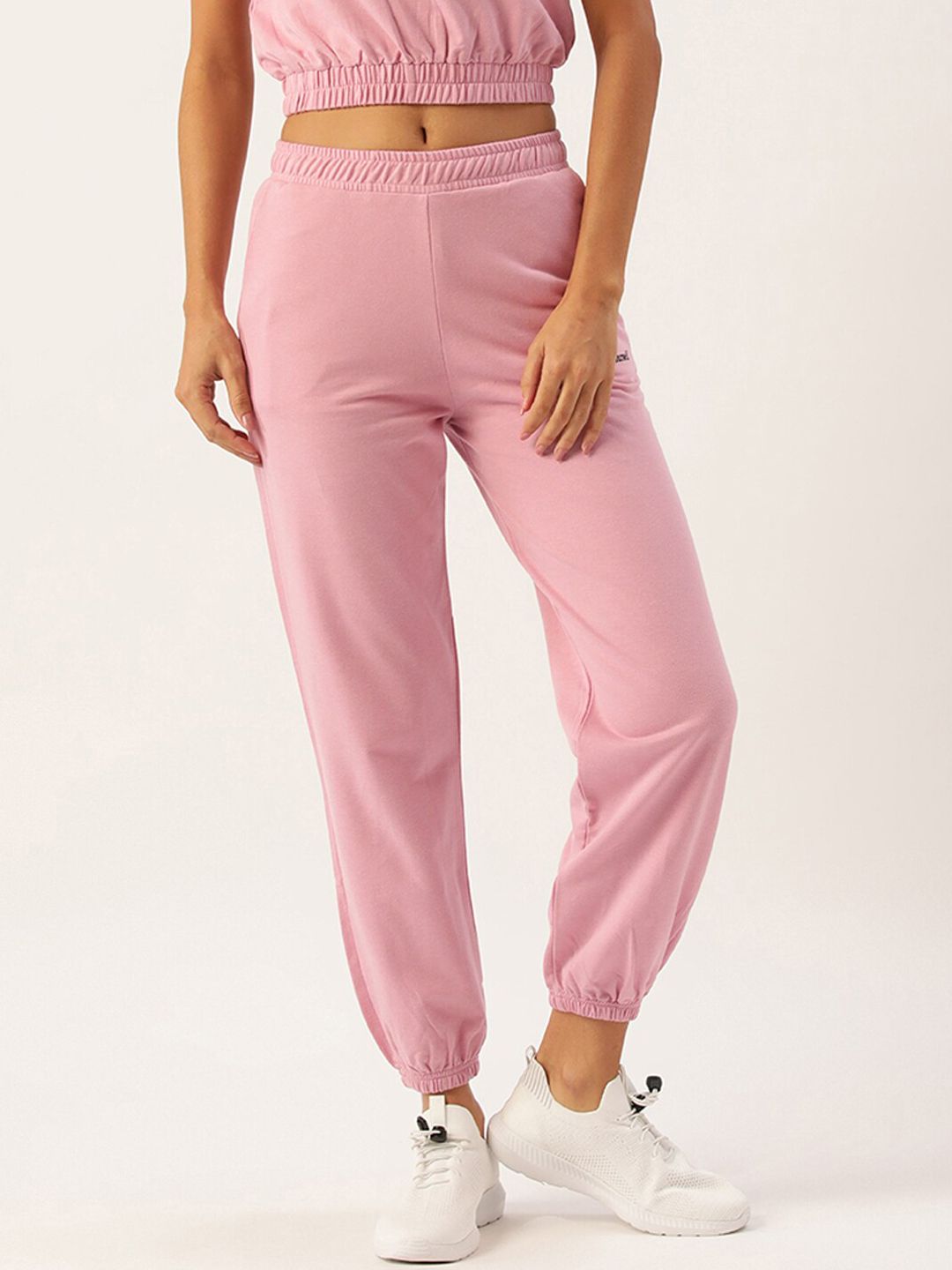 FEMEA Women Pink Regular Fit Solid Joggers Price in India