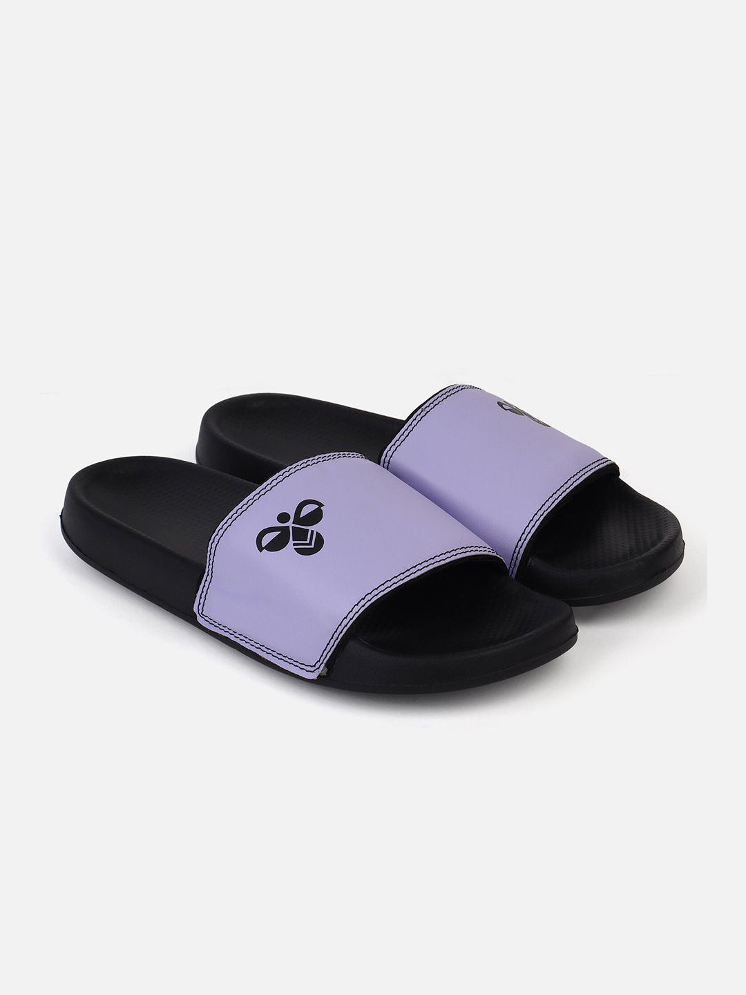 hummel Women Grey & Lavender Sliders Price in India