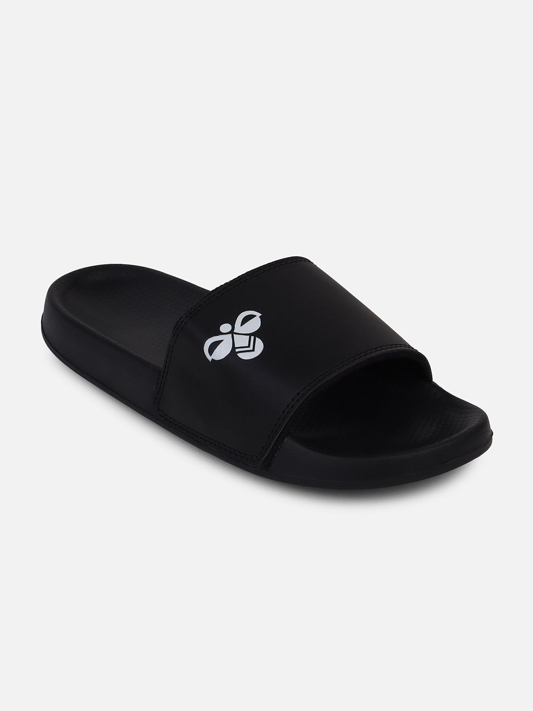 hummel Women Black & White Sliders Price in India