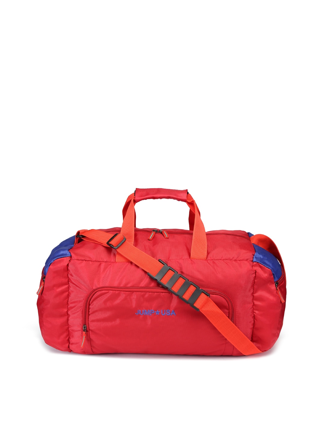 JUMP USA Red & Royal Blue Color-Blocked Duffel Bag Price in India