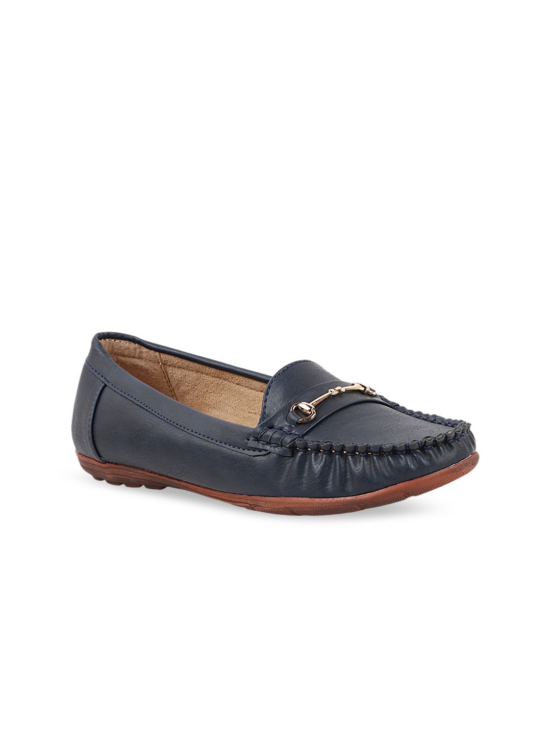 THE WHITE POLE Women Navy Blue Casual Loafers Price in India