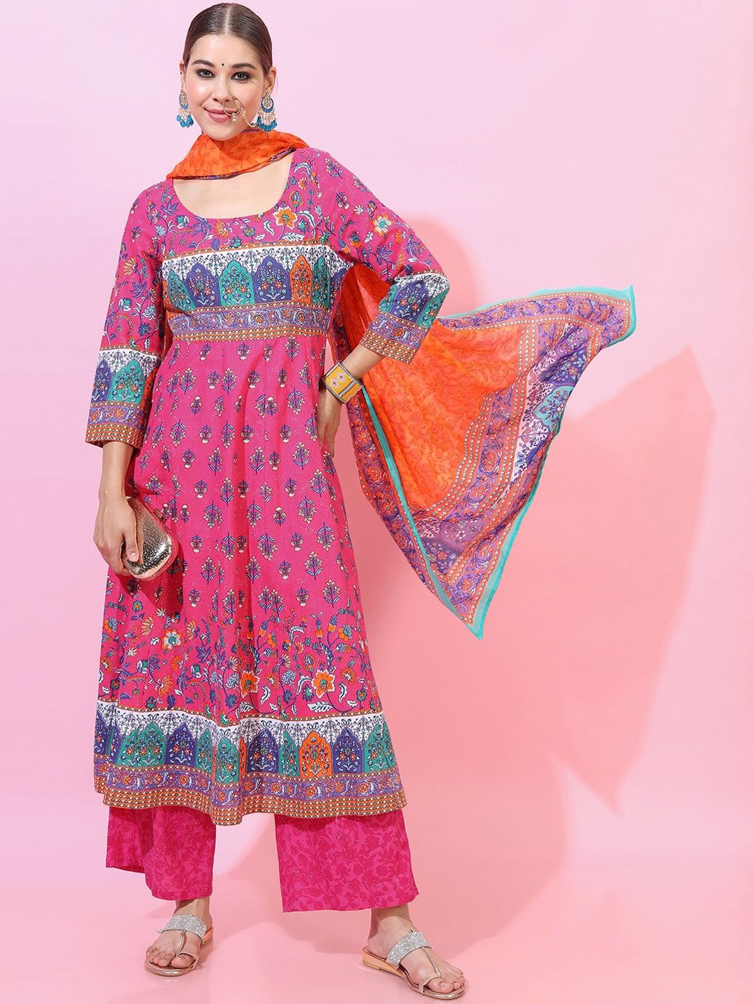 Vishudh Women Floral Pure Cotton Kurta Set Price in India