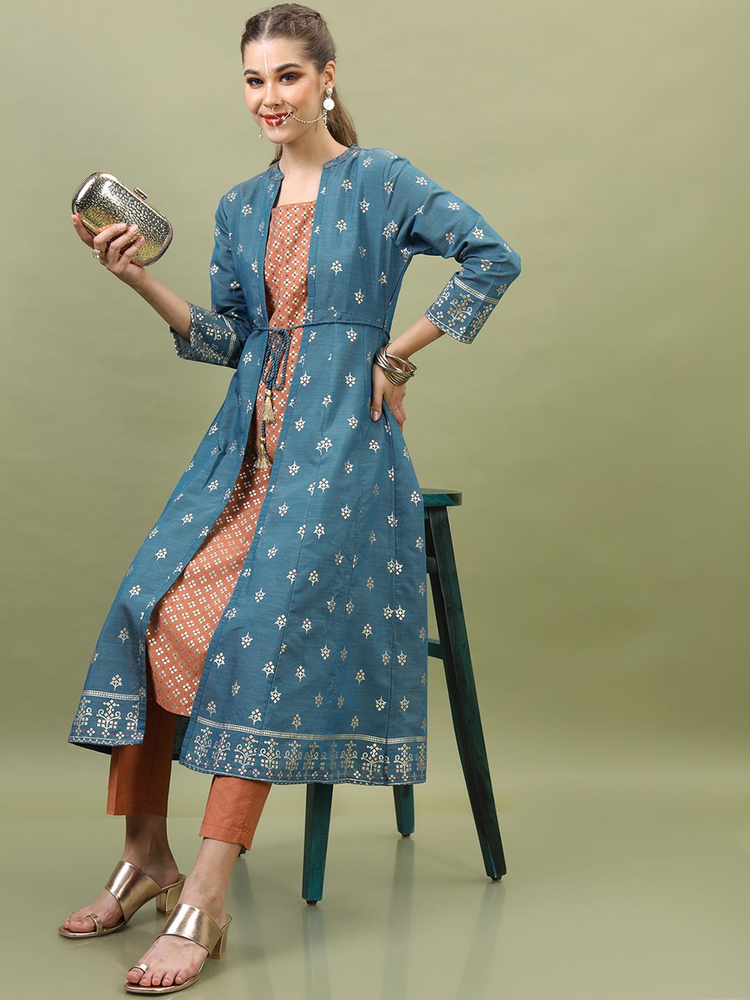 Vishudh Women Ethnic Motifs Viscose Rayon Kurta Set Price in India