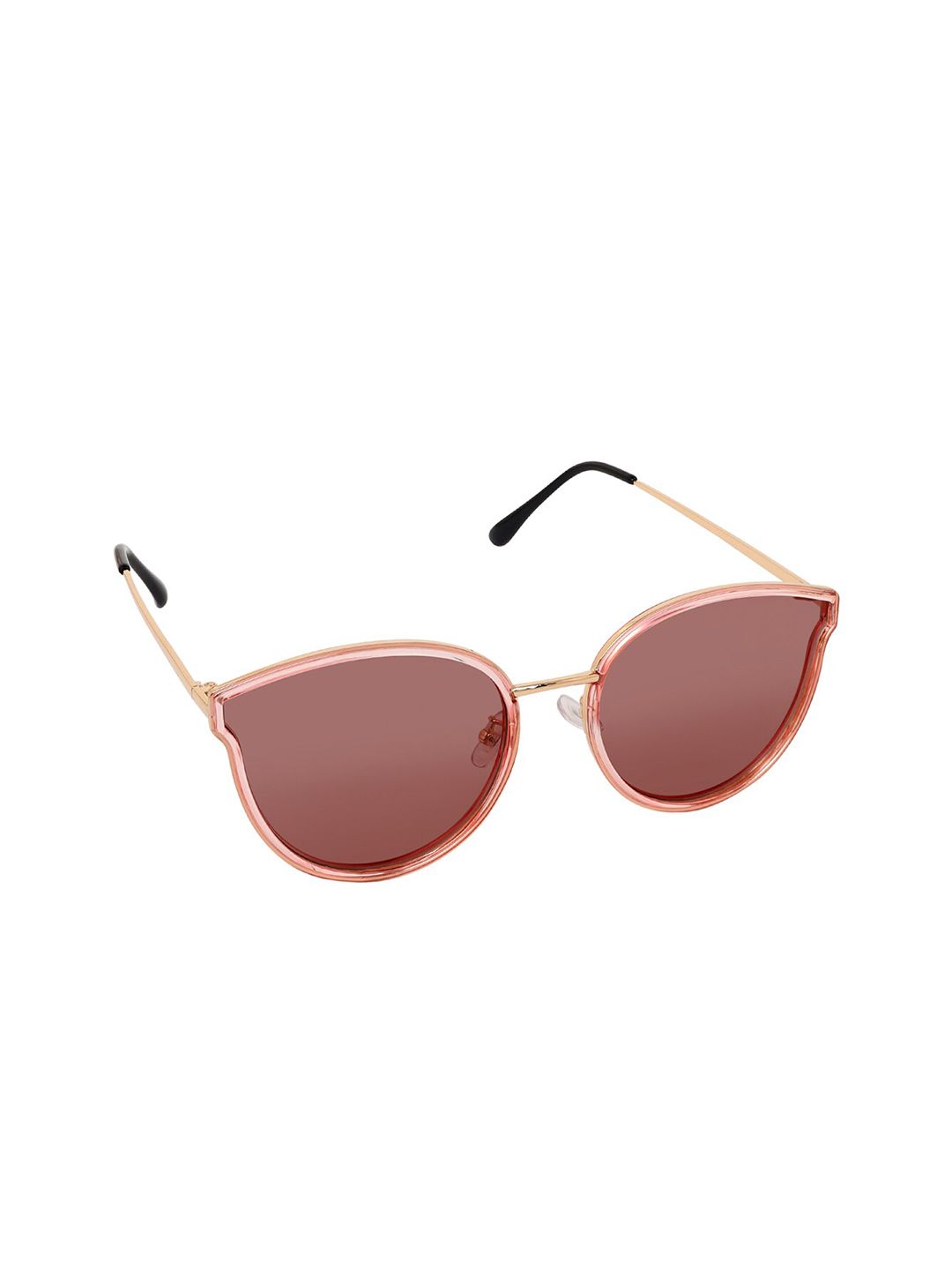 Aeropostale Women Pink Lens & Gold-Toned Oval Sunglasses with Polarised and UV Protected Lens Price in India