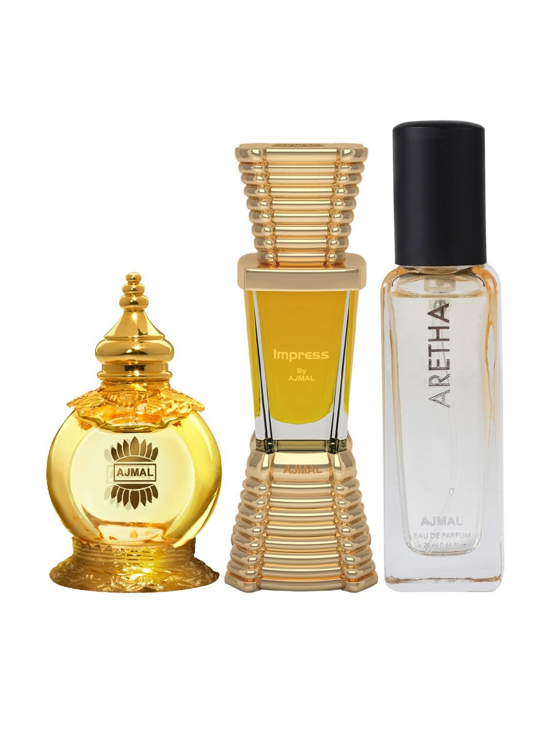 Ajmal Mukhallat Al Wafa Perfume 12ml - Impress Concentrated Perfume 10ml - Aretha EDP 20ml Price in India