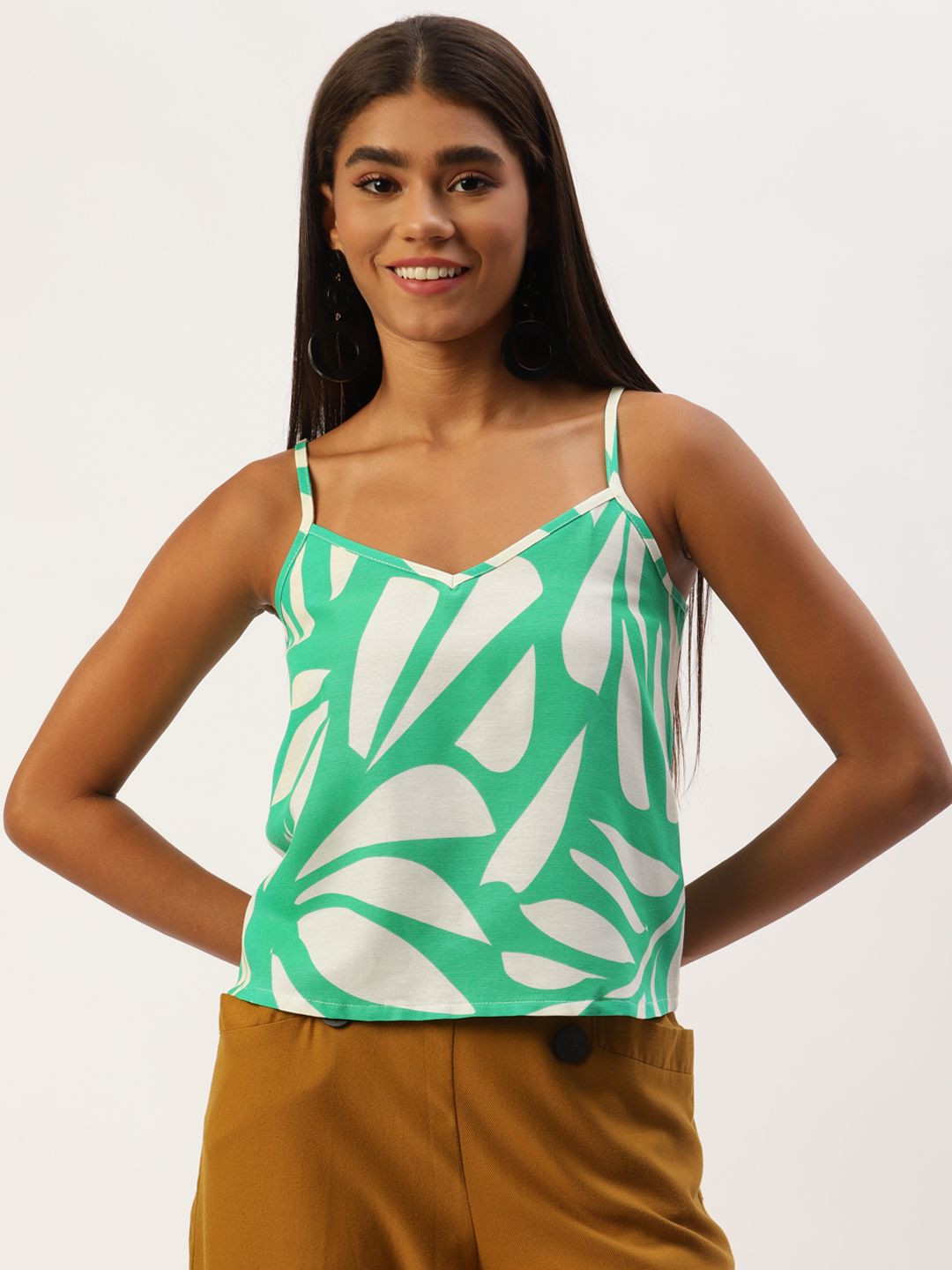 LC Waikiki Green & White Floral Print Top Price in India