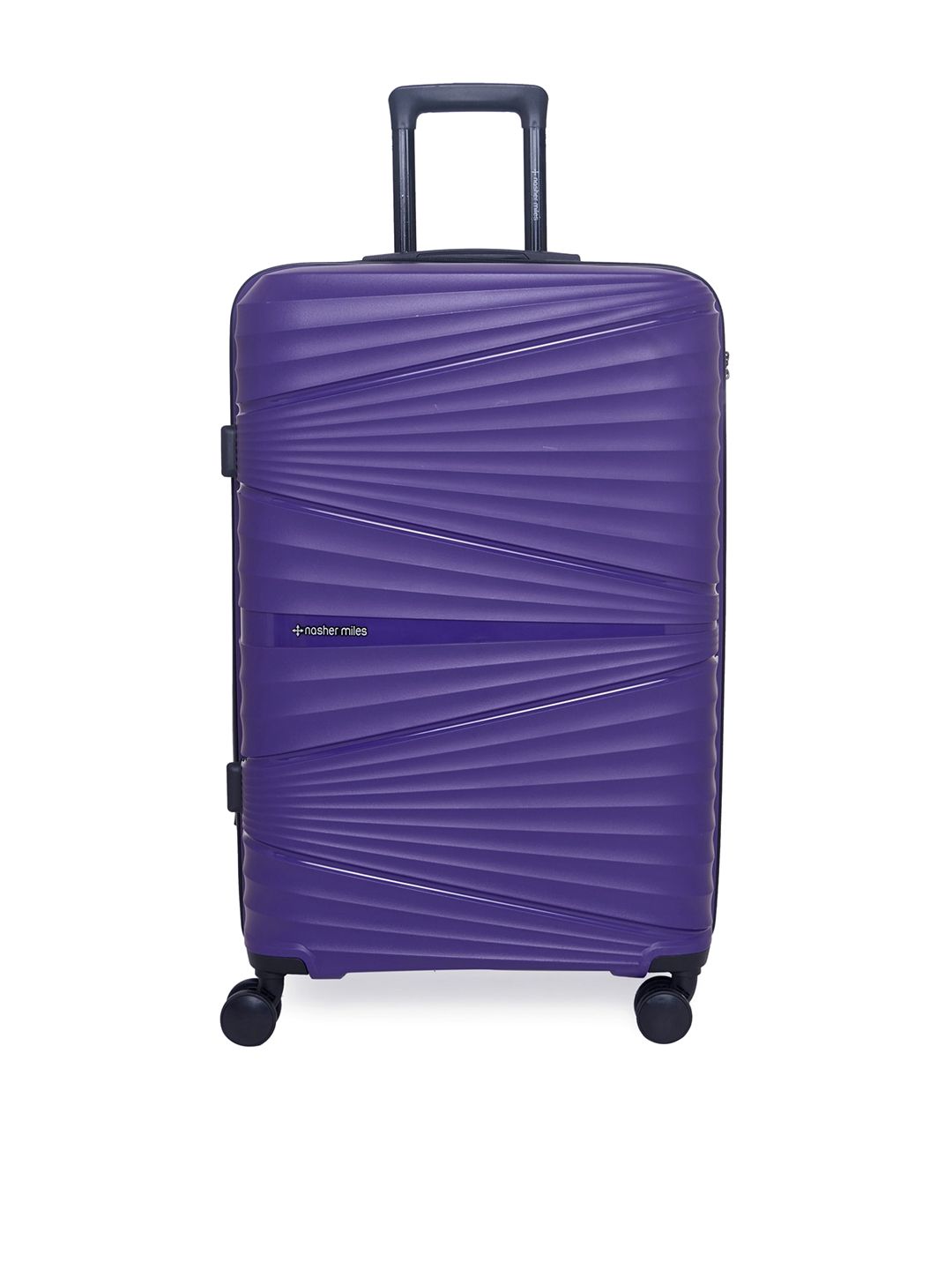 Nasher Miles Navy Blue Solid Hard-Sided Large Trolley Suitcase Price in India