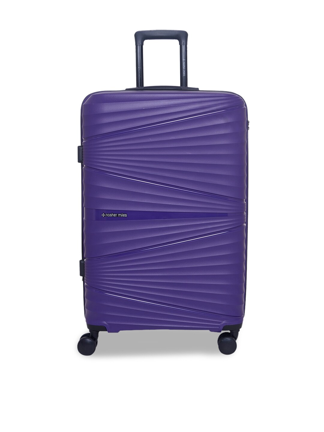Nasher Miles Purple Solid Hard-Sided Large Trolley Suitcase Price in India