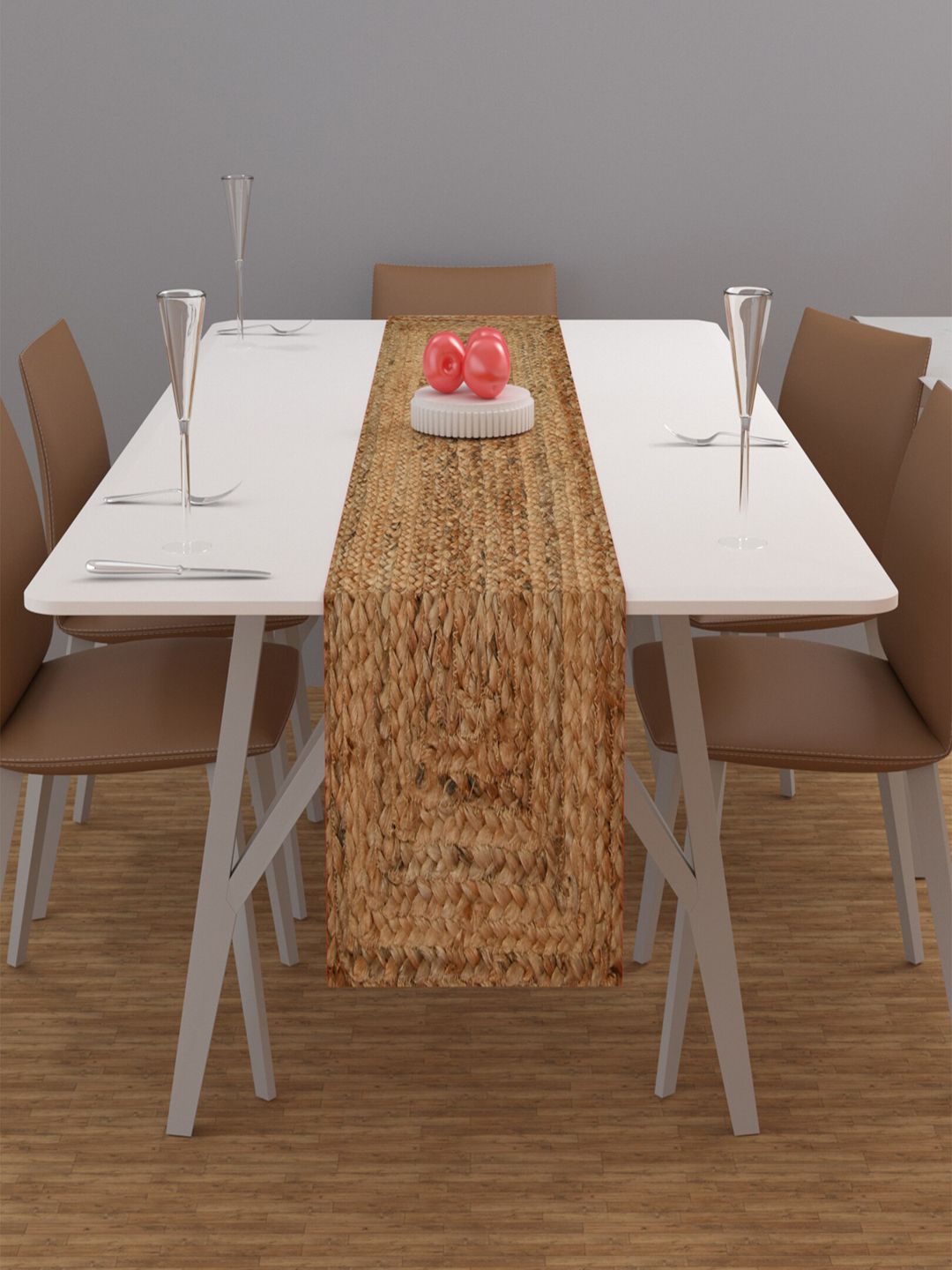 Hammer Home Beige Solid Poly Jute Table Runners Price in India