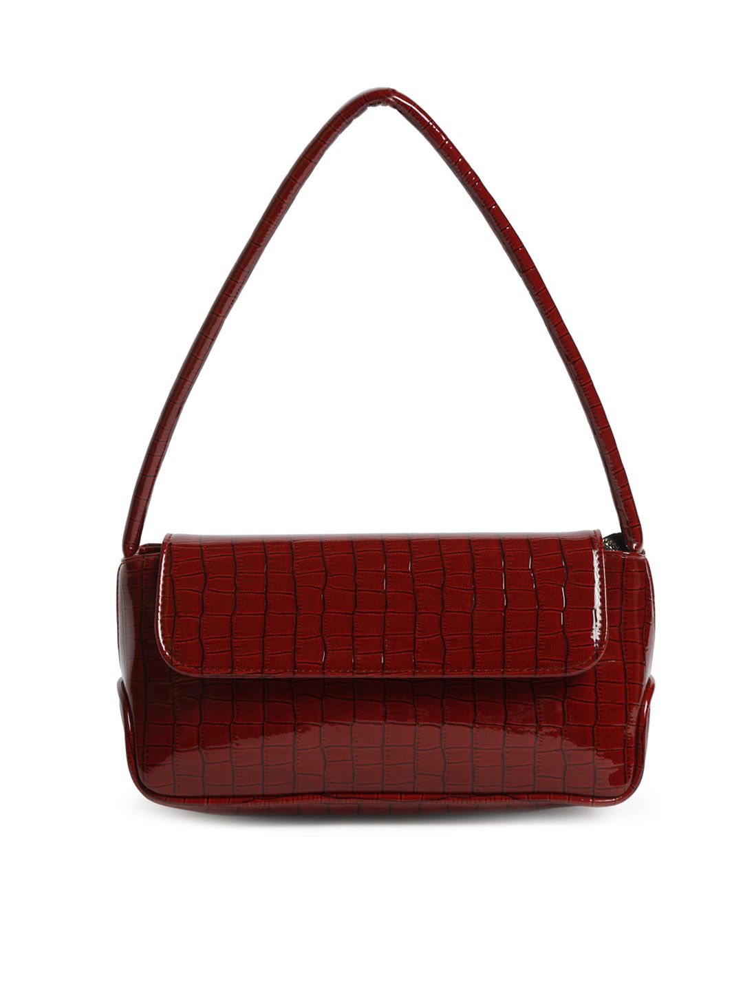Apsis Maroon Textured Structured Handheld Bag with Quilted Price in India