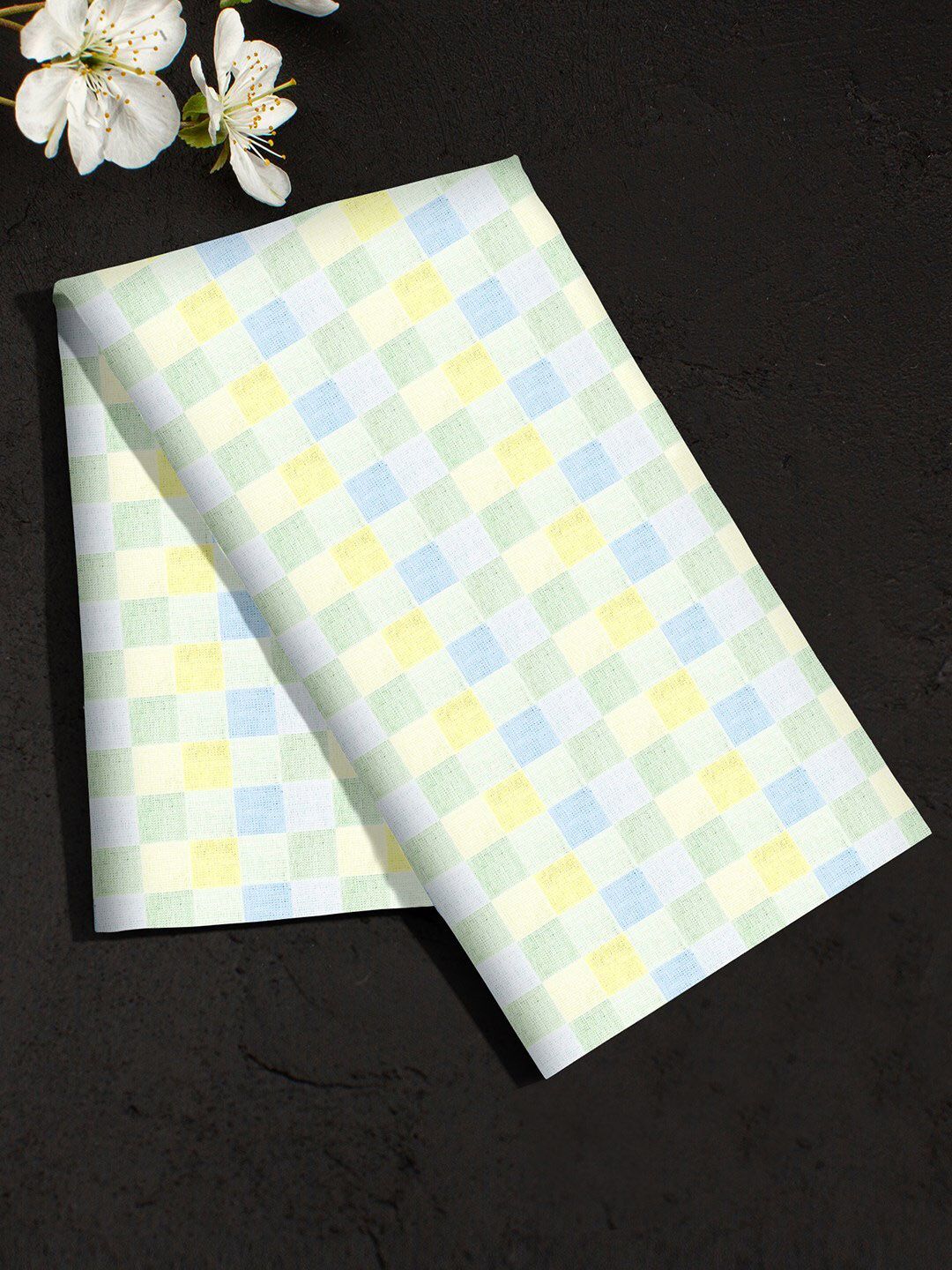 Story@home Blue & Yellow Printed 400 GSM Cotton Bath Towel Price in India