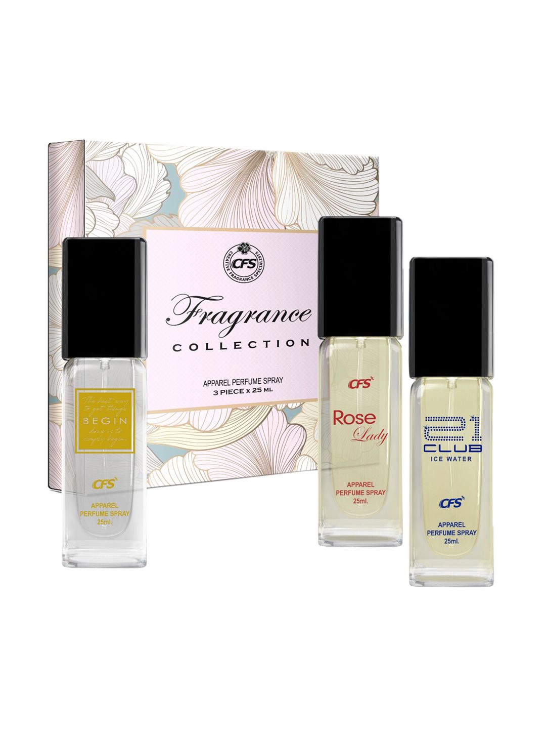 CFS Fragrance Collection Perfume Set - Begin + Rose Lady + 21 Club Ice Water - 25 ml Each Price in India