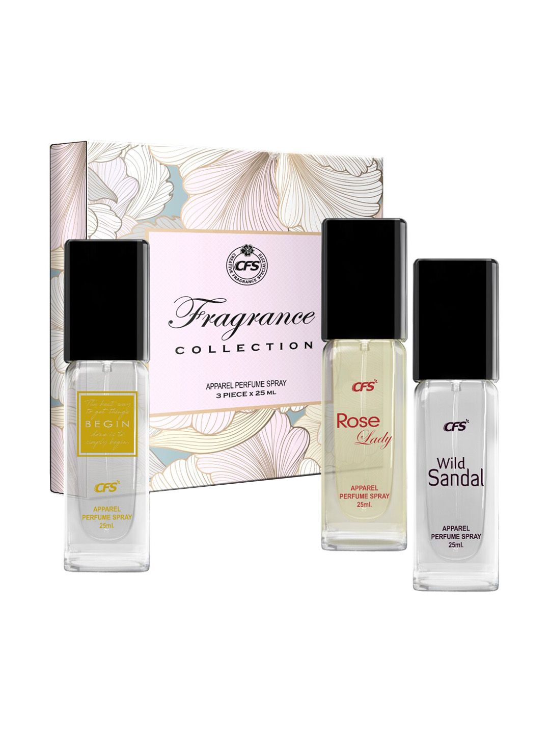 CFS Fragrance Collection Perfume Set - Begin + Rose Lady + Wild Sandal - 25 ml Each Price in India