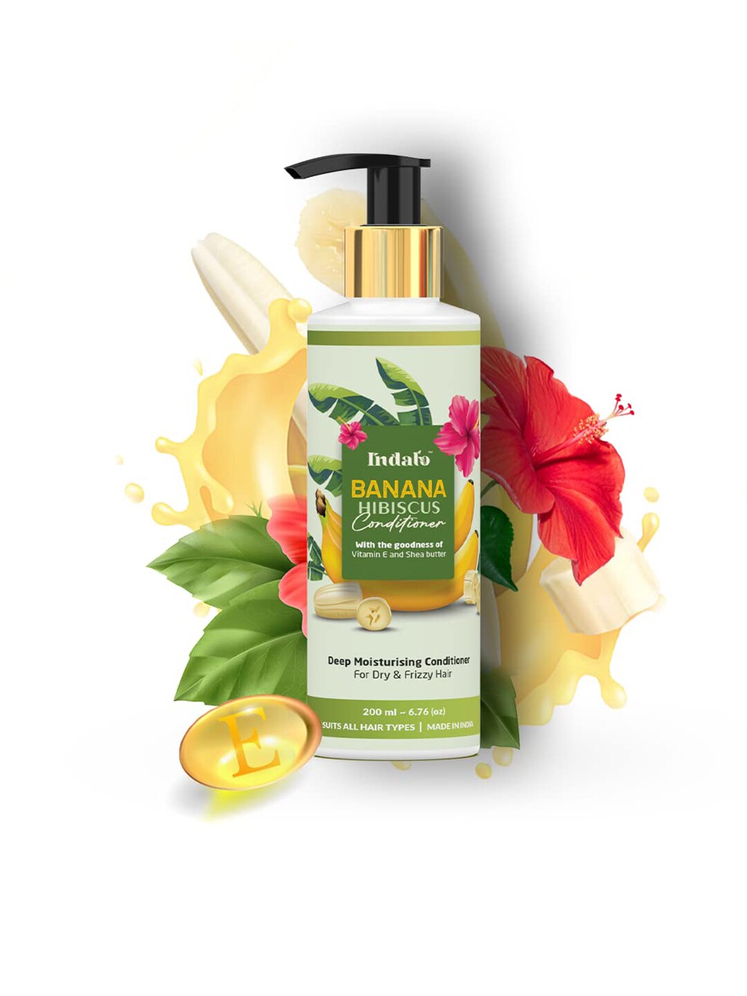 INDALO Banana Hibiscus Conditioner with Shea Butter & Vitamin E for Dry Hair - 200ml Price in India