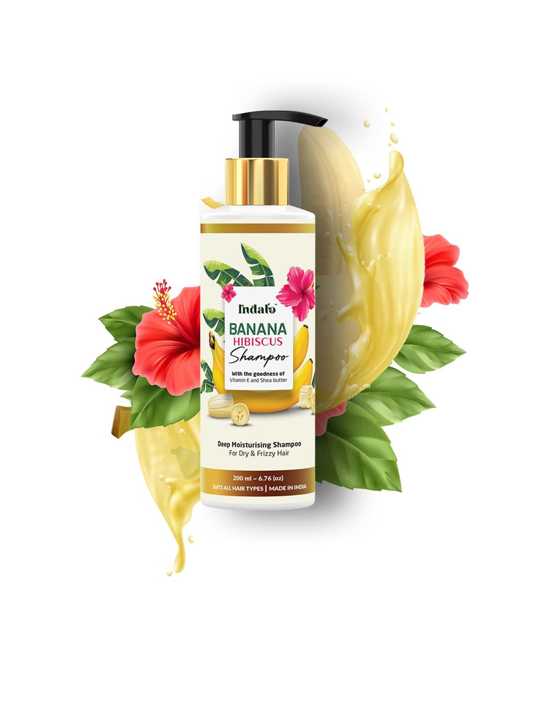 INDALO Banana Hibiscus Shampoo with Vitamin E & Shea Butter for Dry & Frizzy Hair - 200ml Price in India
