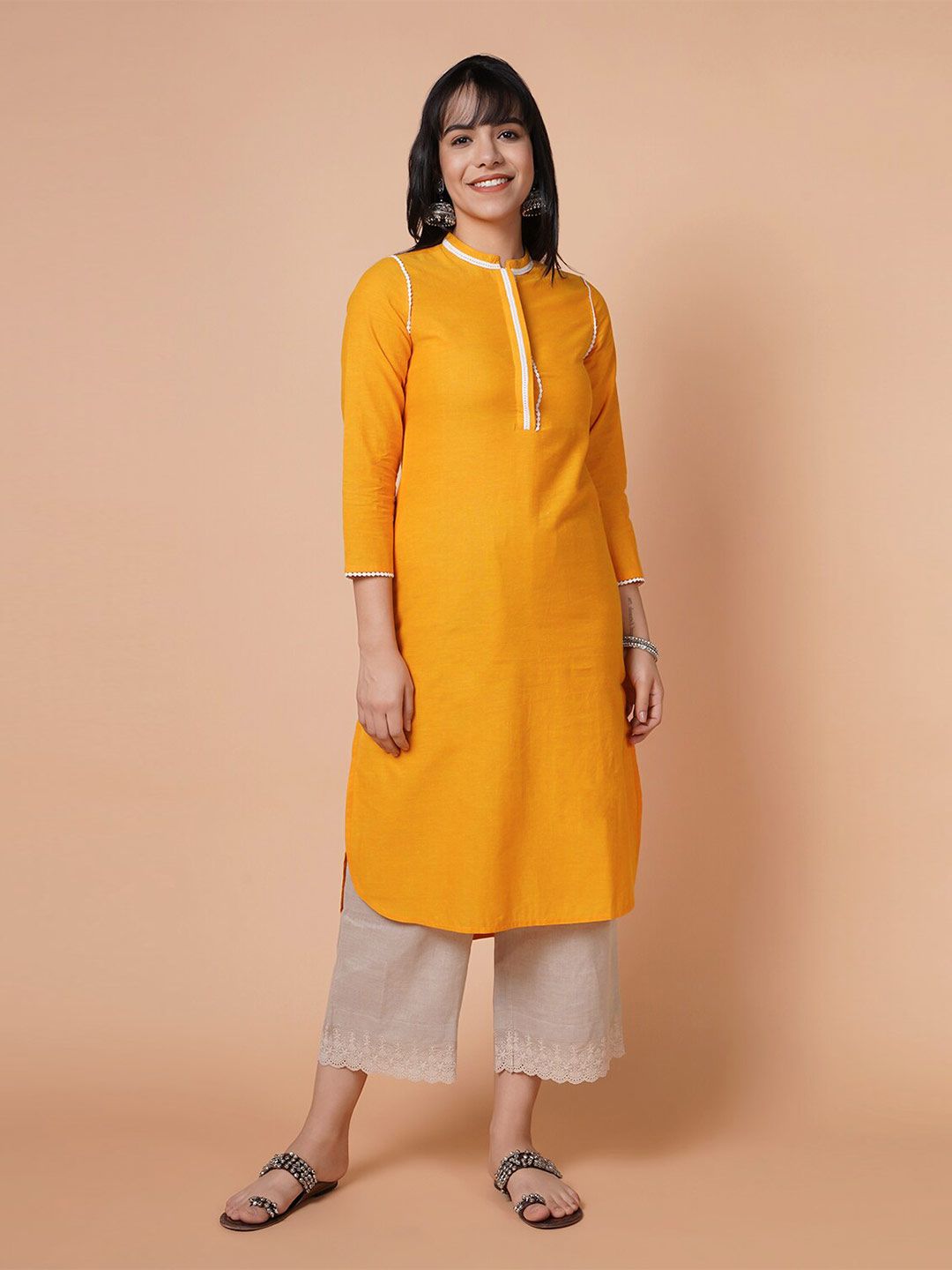 BARARA ETHNIC Women Yellow Printed Kurta Price in India