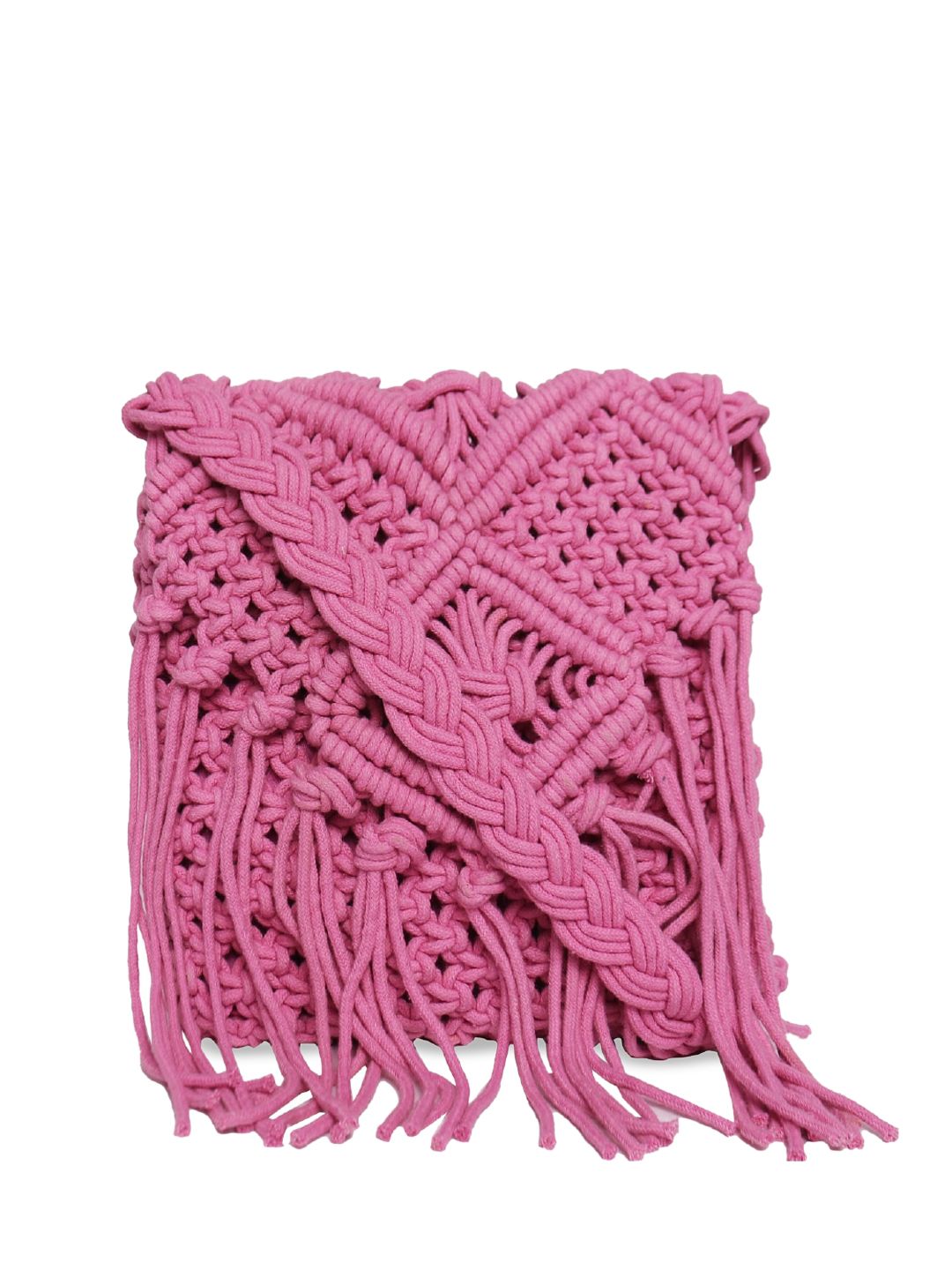 ASTRID Pink Swagger Sling Bag with Fringed Price in India