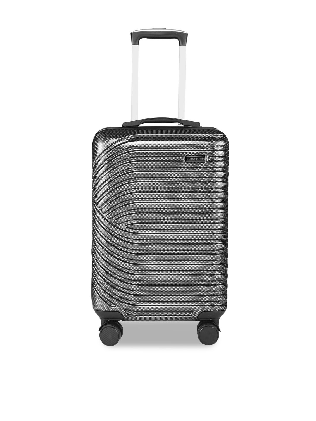 Nasher Miles Black Textured Hard-Sided Medium Trolley Suitcase Price in India