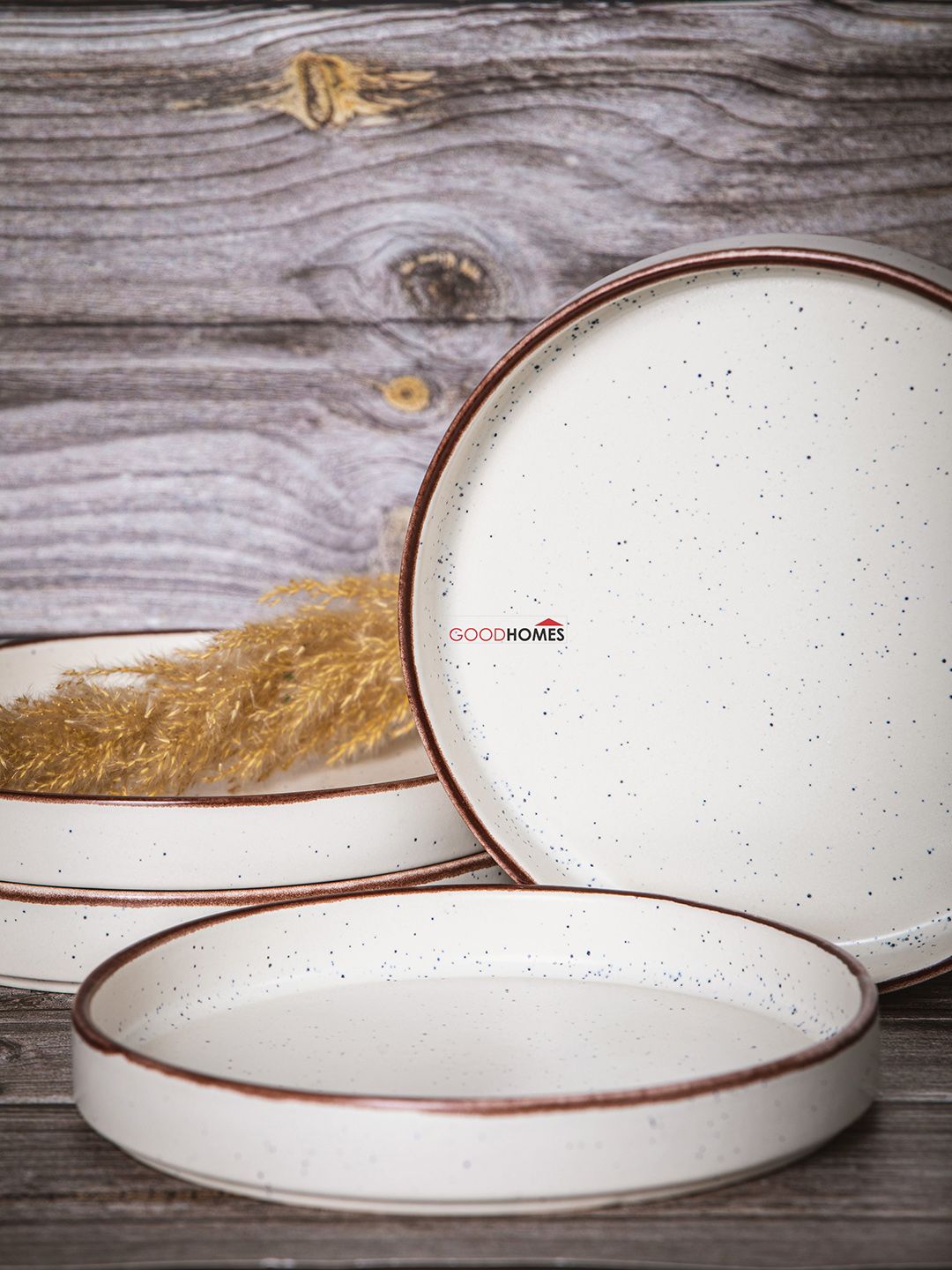 GOODHOMES Set of 4  White & Brown Solid Ceramic Serveware Price in India