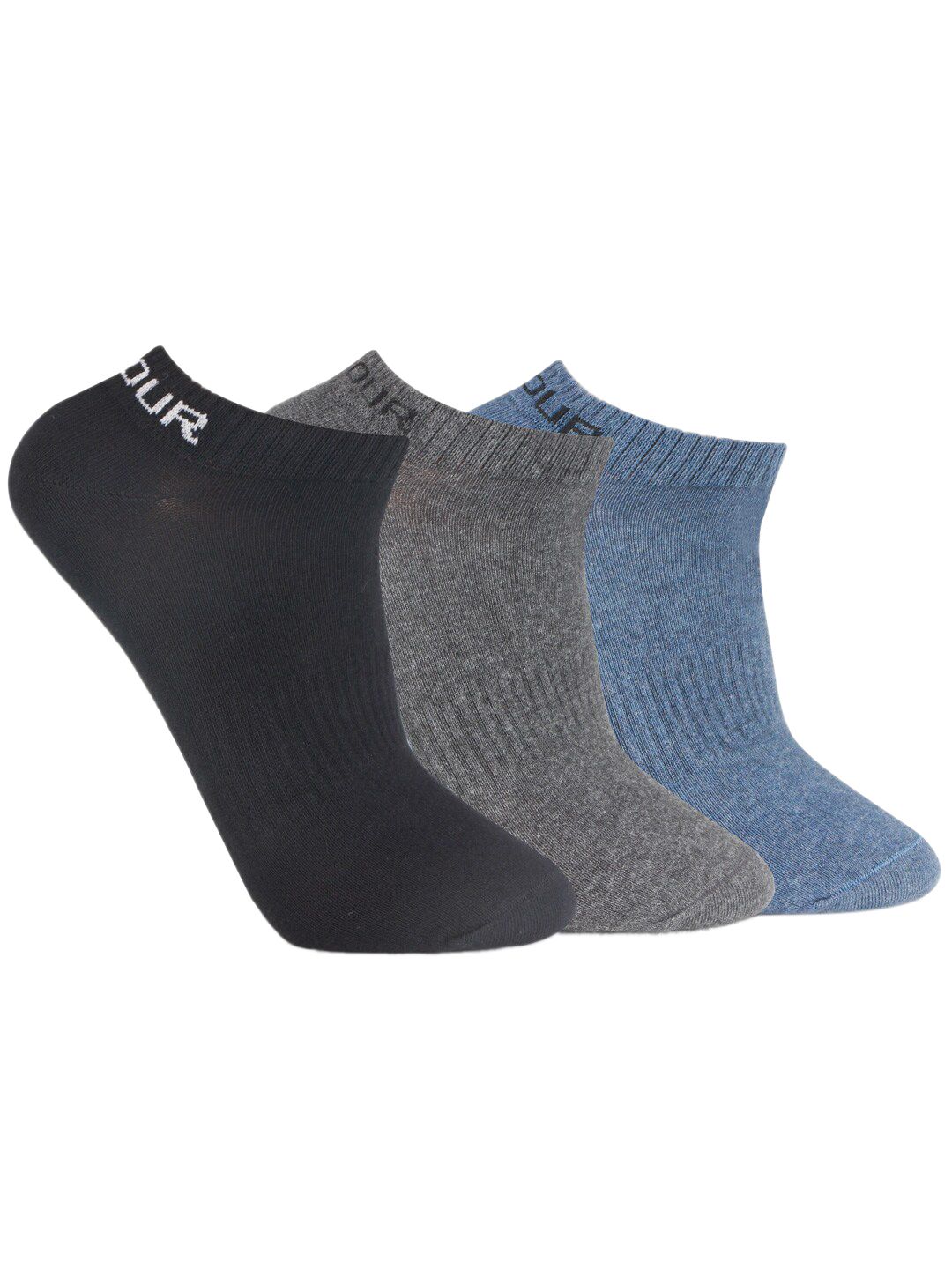 Bonjour Men Pack of 3 Assorted Solid Cotton Socks