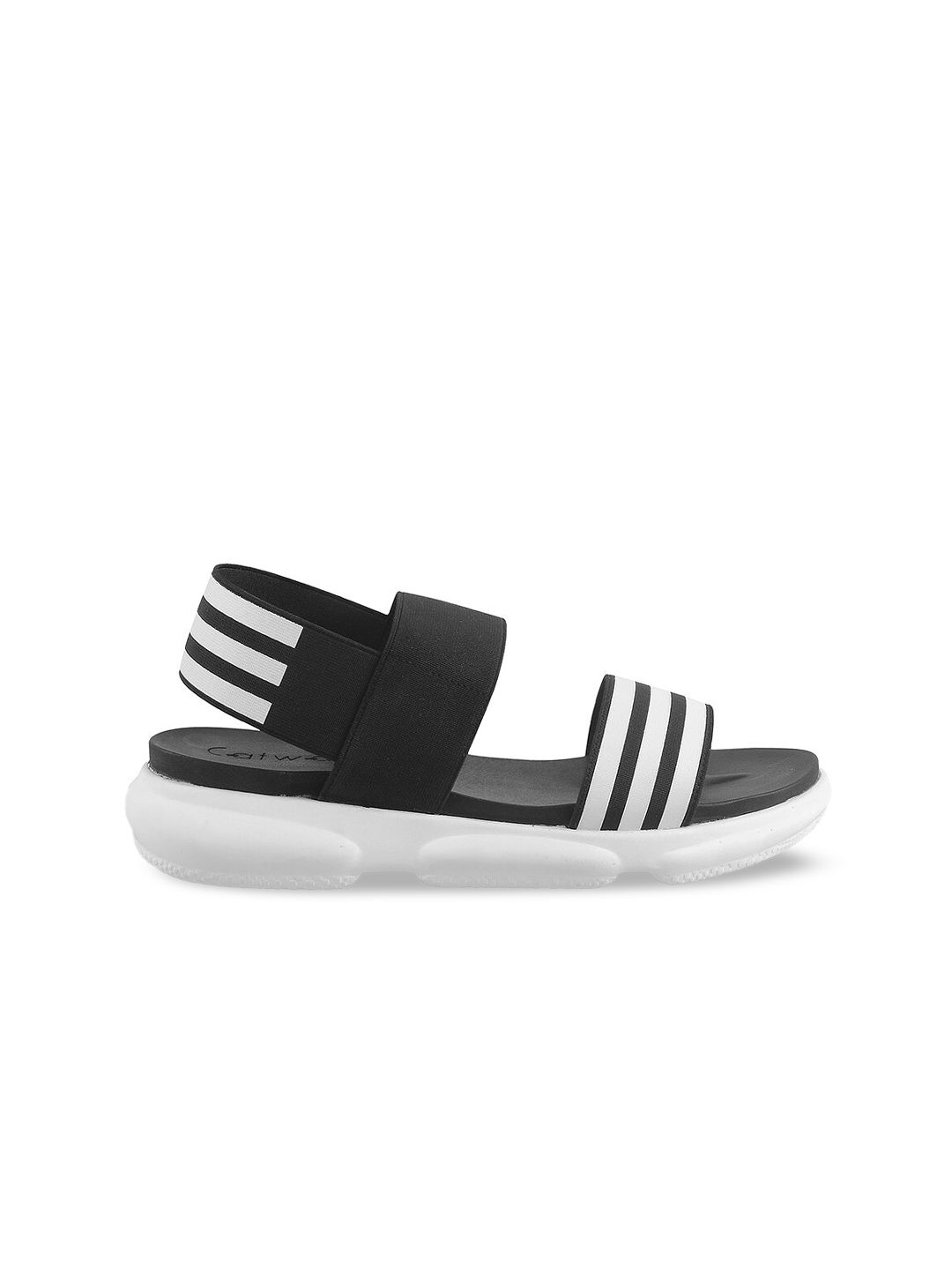 Buy Catwalk Black & White Striped Flatform Sandals - Heels for Women 18692184 | Myntra Buy Catwalk Black & White Striped Flatform Sandals - Heels for Women 18692184 | Myntra