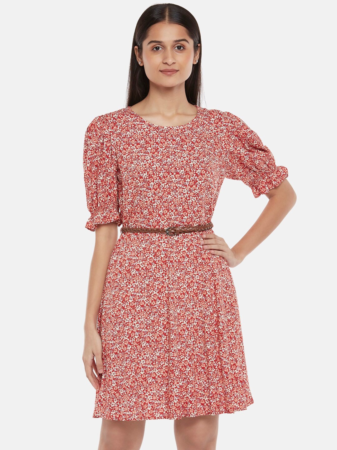 Honey by Pantaloons Rust Floral Dress Price in India
