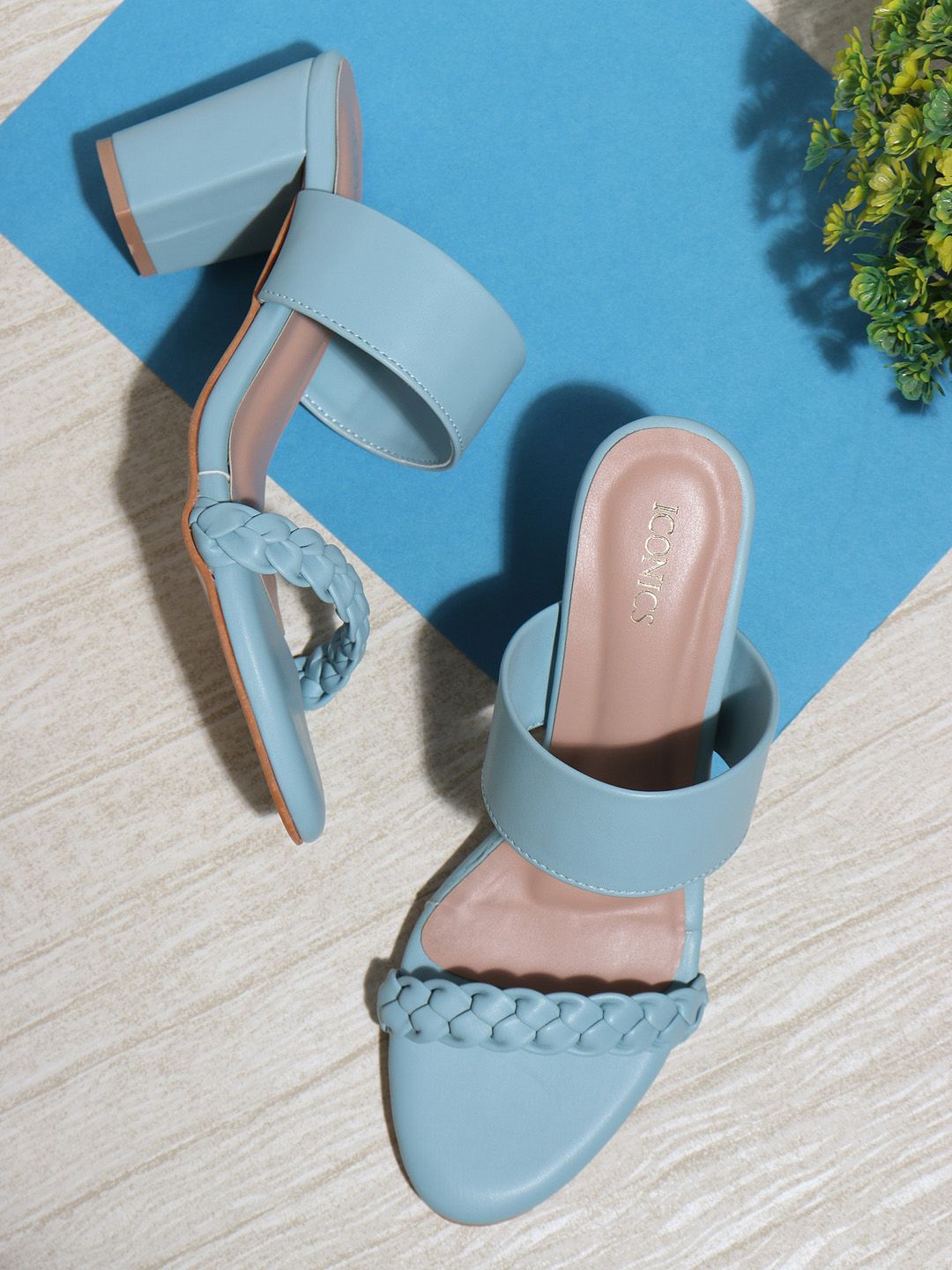 ICONICS Blue Wedge Sandals Price in India