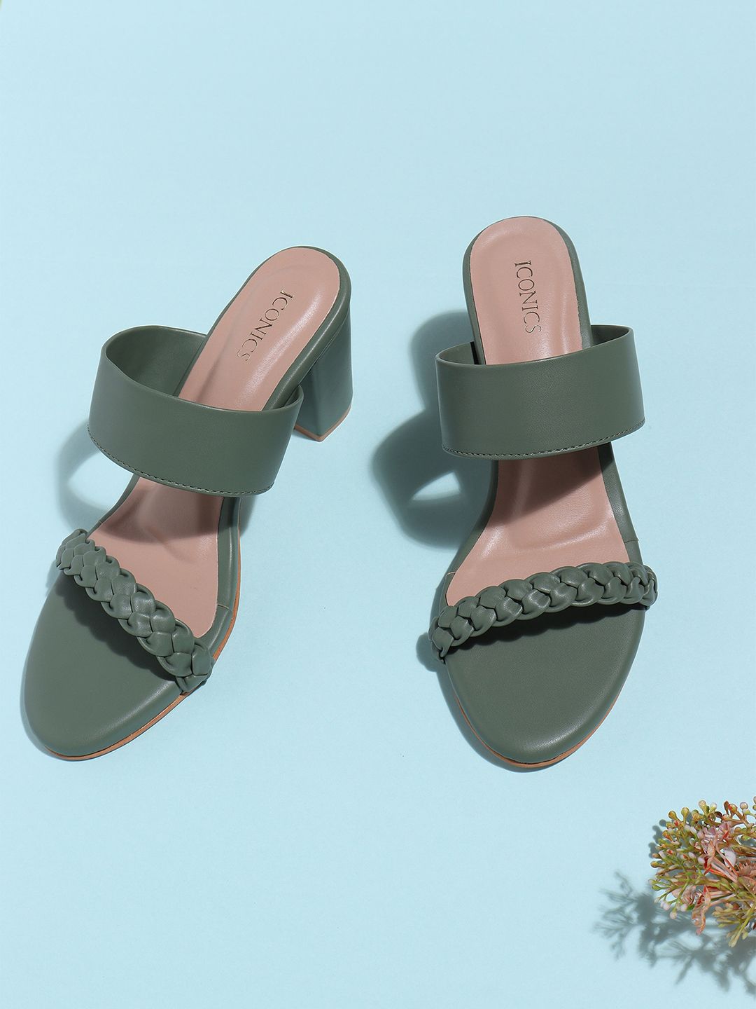 ICONICS Green Block Sandals Price in India