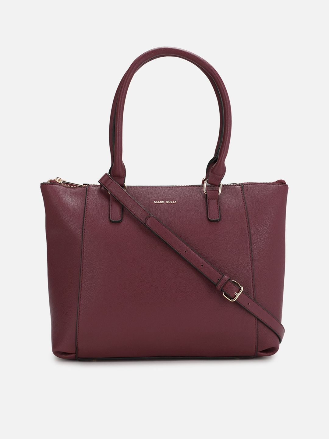 Allen Solly Woman Maroon PU Structured Handheld Bag with Tasselled Price in India