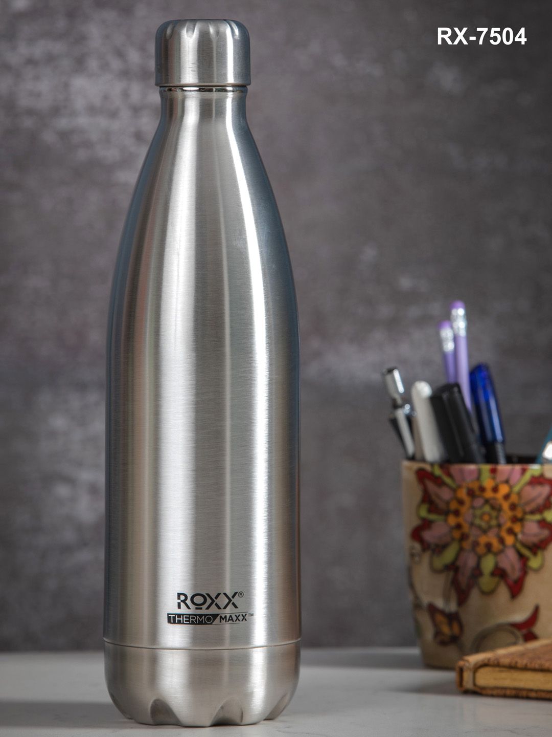 Roxx Silver-Toned Super Insulated Water Bottle 1000ml Price in India