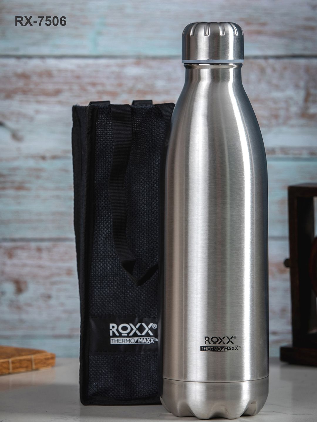 Roxx Silver-Coloured Solid Water Bottle Price in India