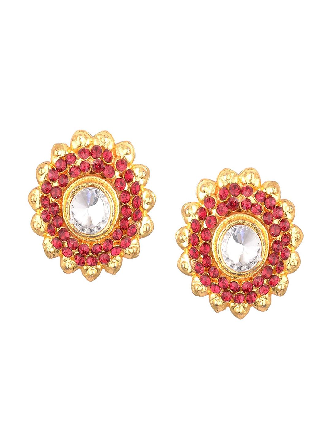 Kshitij Jewels Red Contemporary Studs Earrings Price in India