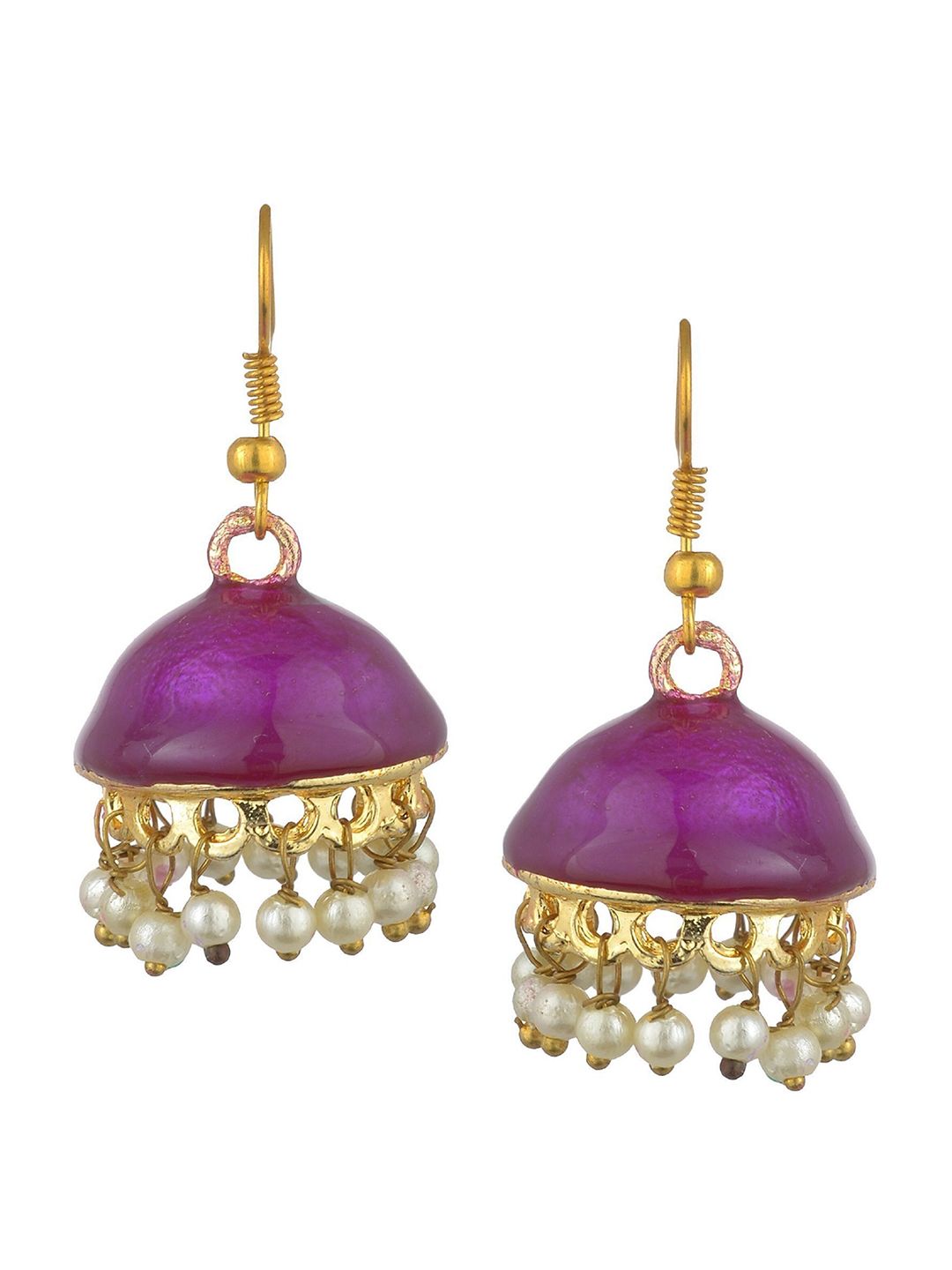 Kshitij Jewels Purple Contemporary Jhumkas Earrings Price in India