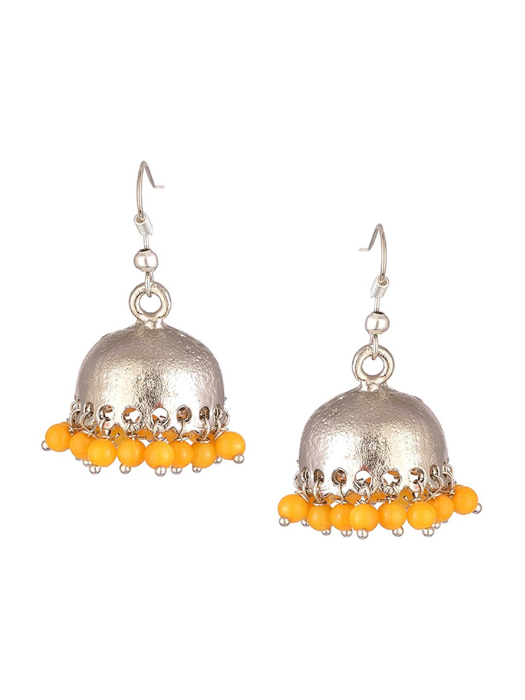 Kshitij Jewels Yellow Contemporary Jhumkas Earrings Price in India