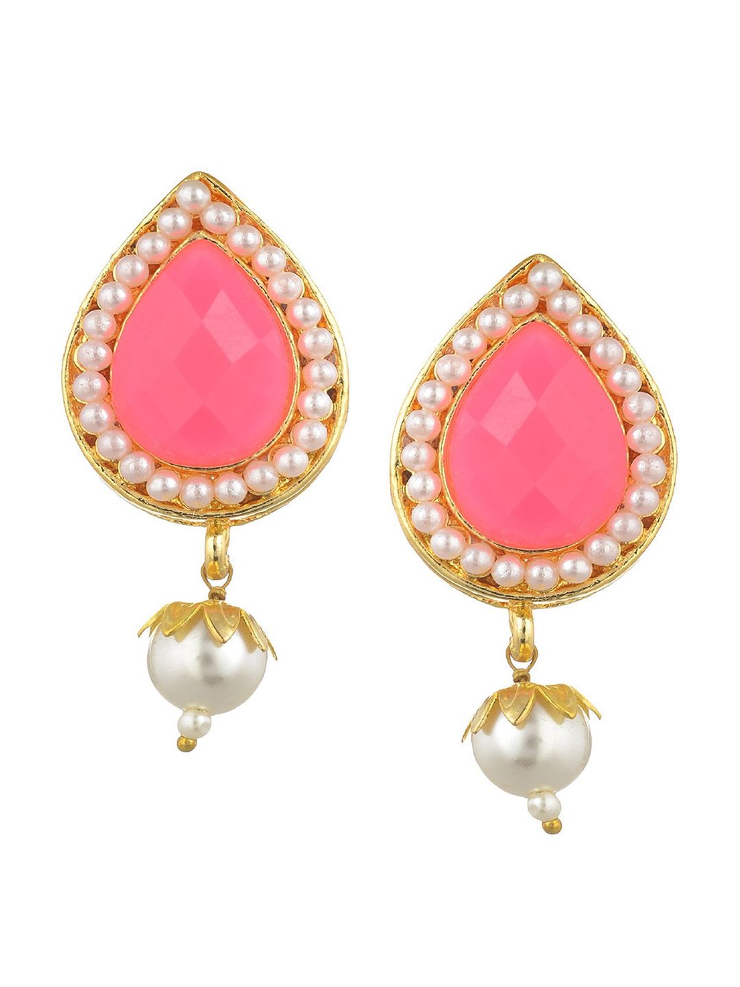 Kshitij Jewels Pink Contemporary Studs Earrings Price in India