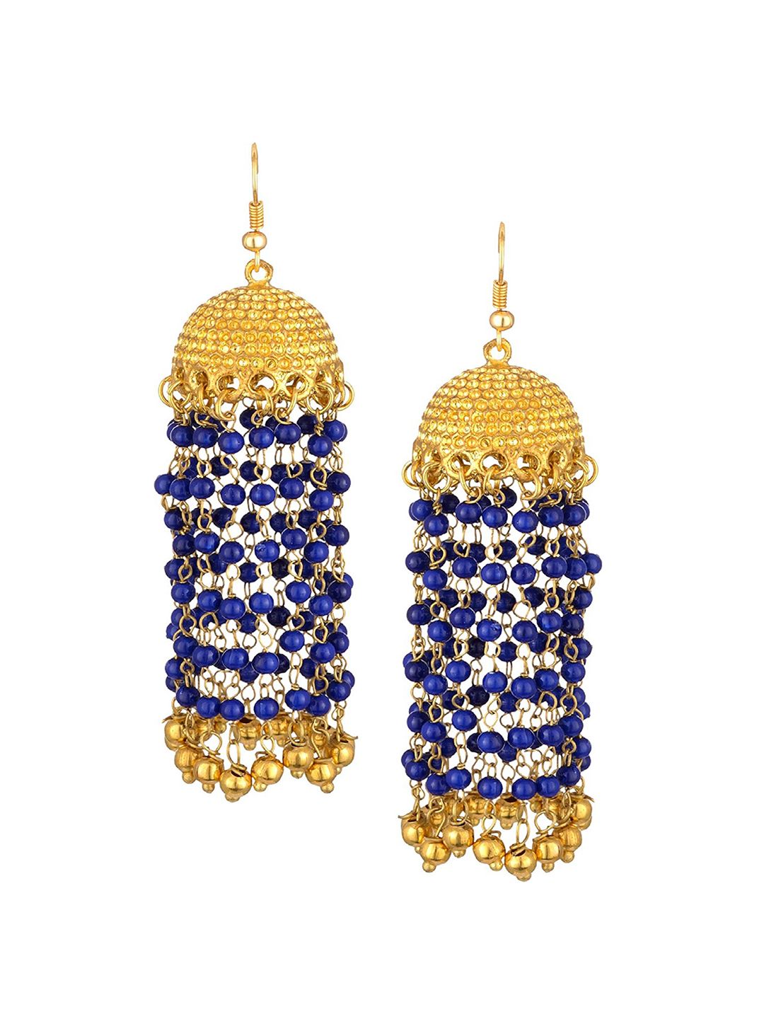 Kshitij Jewels Blue Contemporary Jhumkas Earrings Price in India